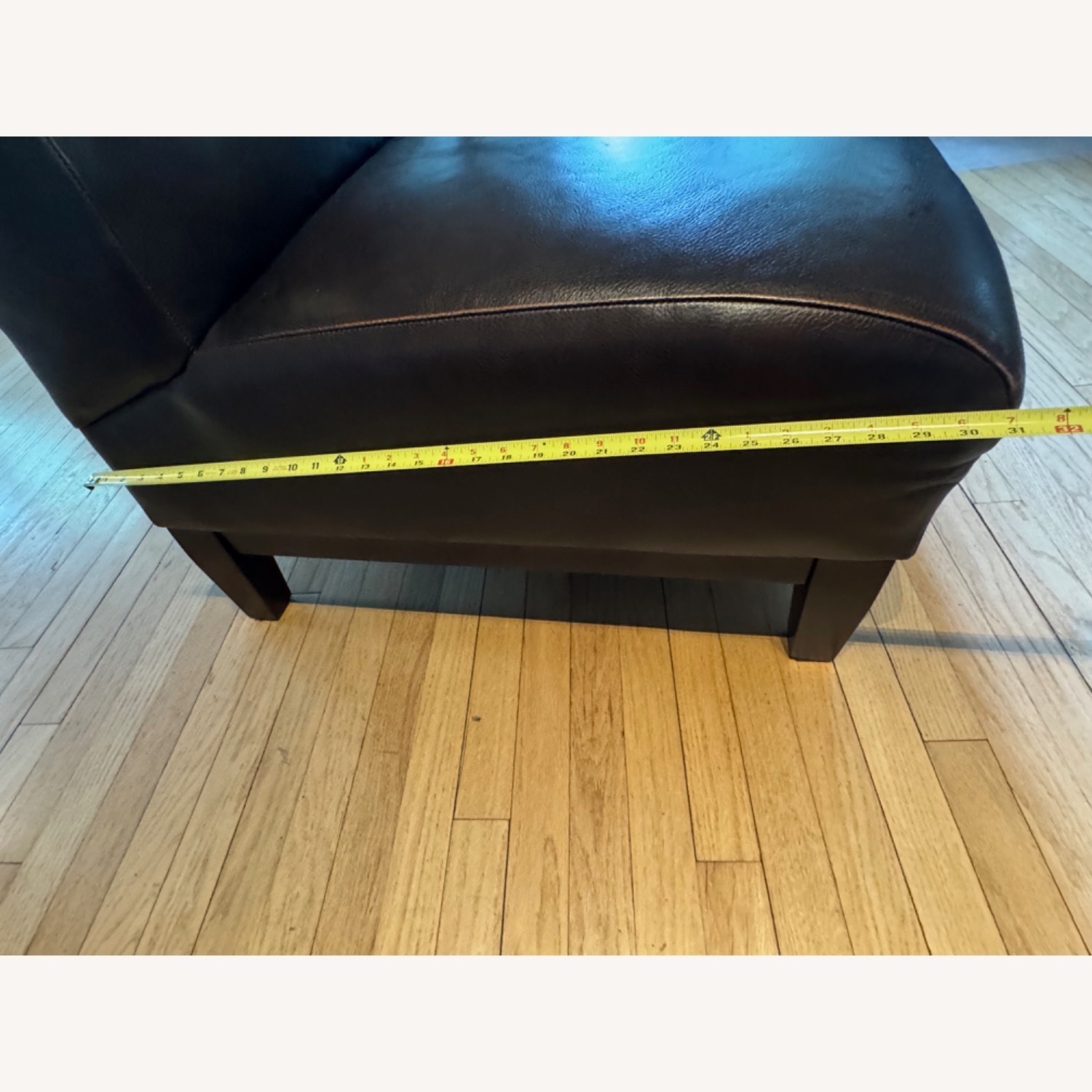 Crate & Barrel Leather Slipper Chair - image-7