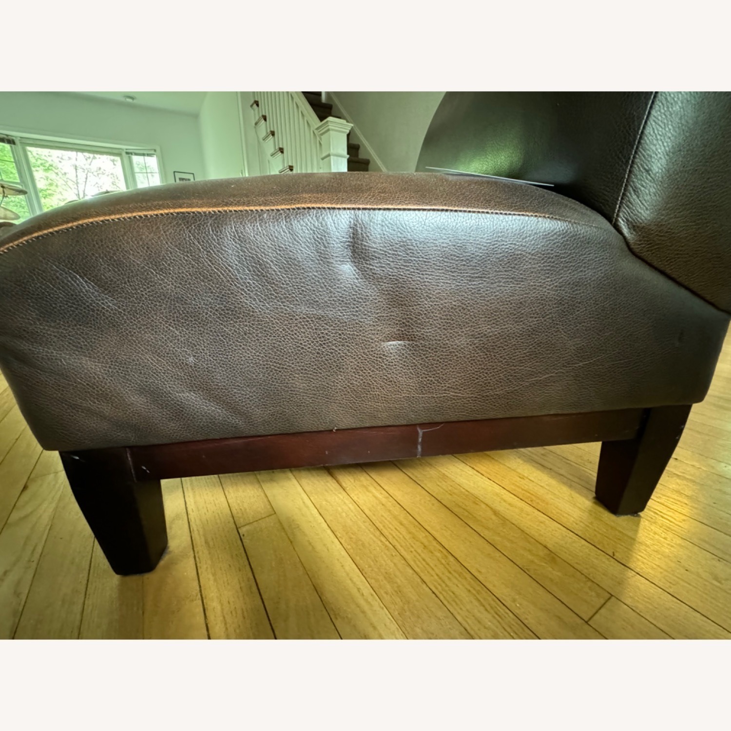 Crate & Barrel Leather Slipper Chair - image-15