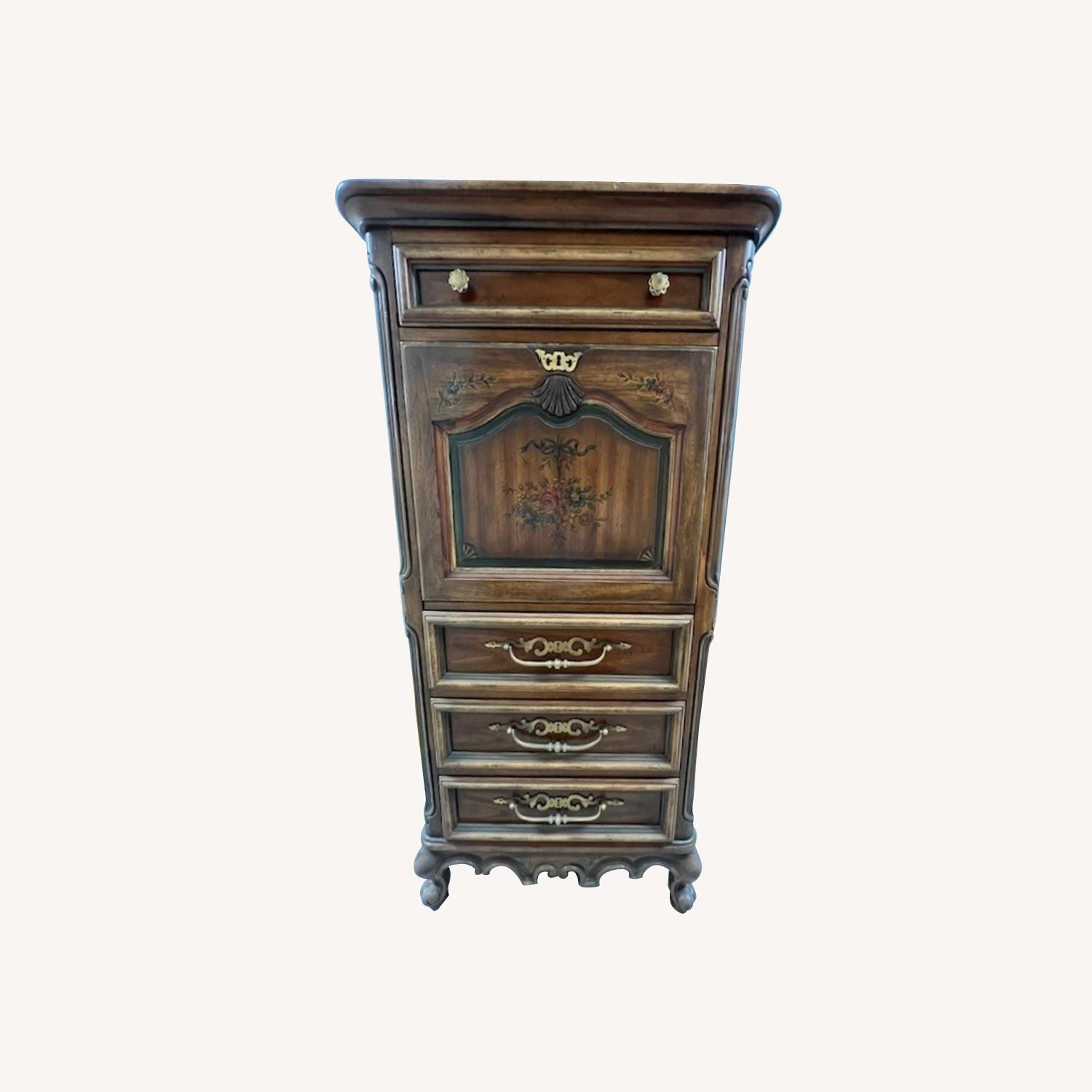 Drexel Heritage Tall Secretary Dresser and Desk - AptDeco