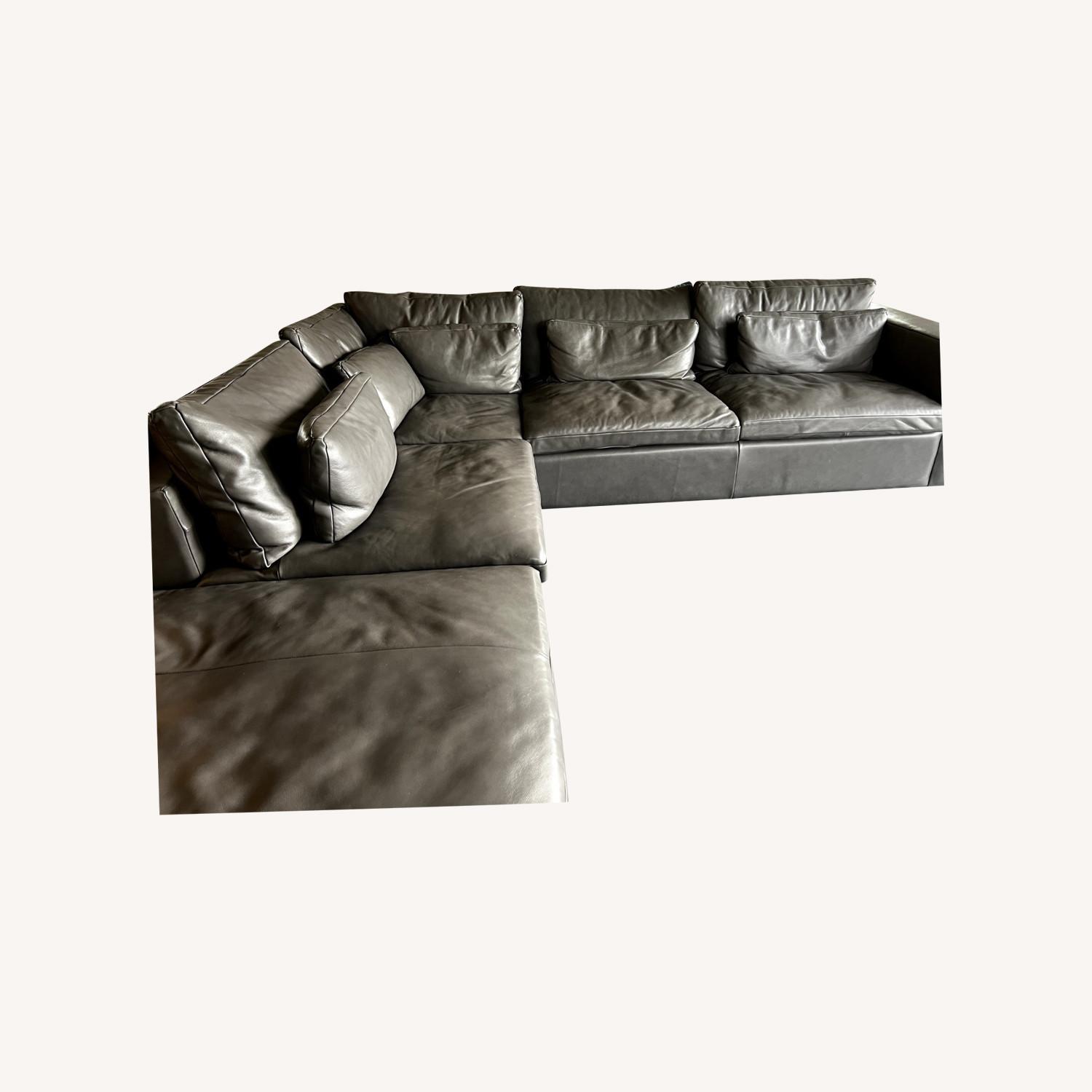 West Elm Harmony Modular Leather 4-Piece Sectional - image-5