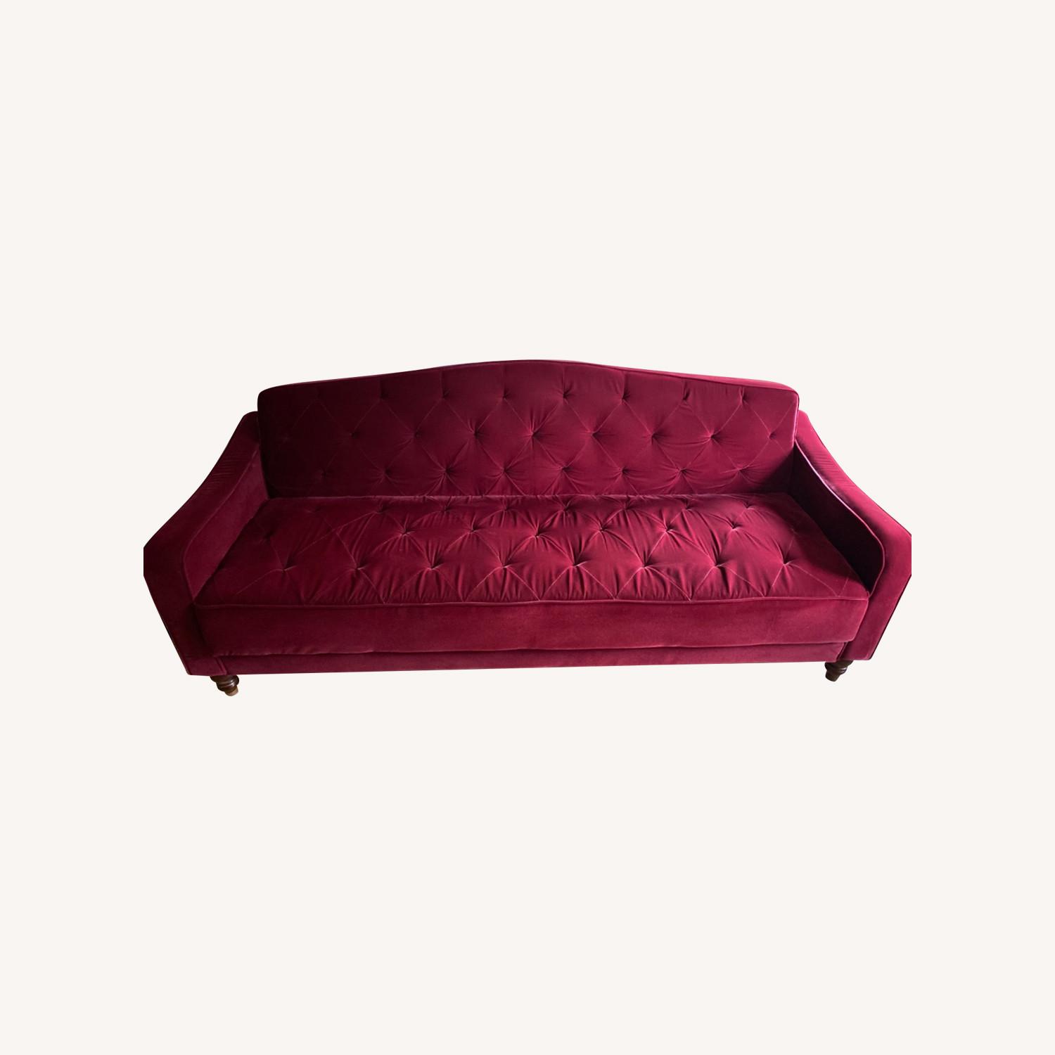9 by Novogratz Velour Burgundy Sleeper Sofa - image-8