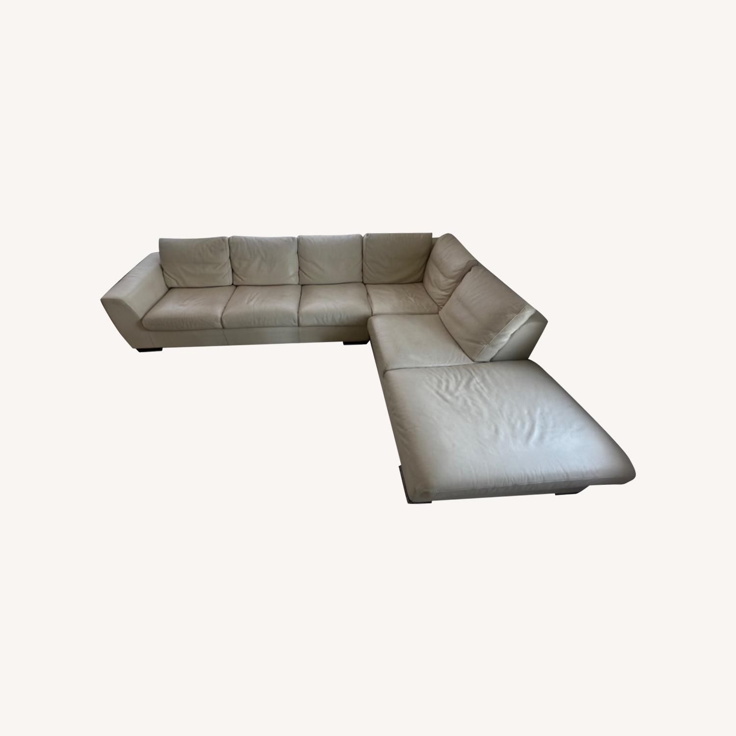 Italian Leather Sectional Sofa - image-0