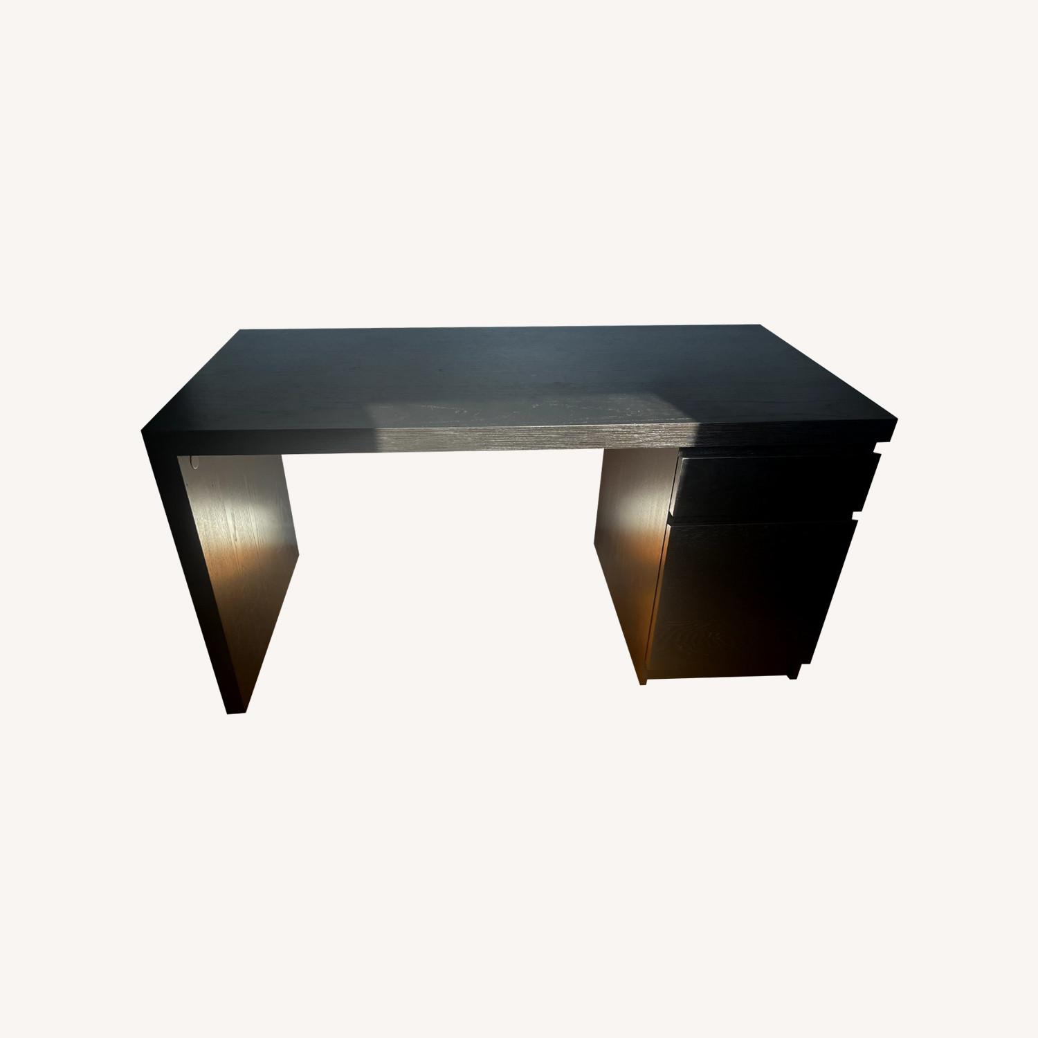 IKEA Malm Brown-Black Desk - image-0