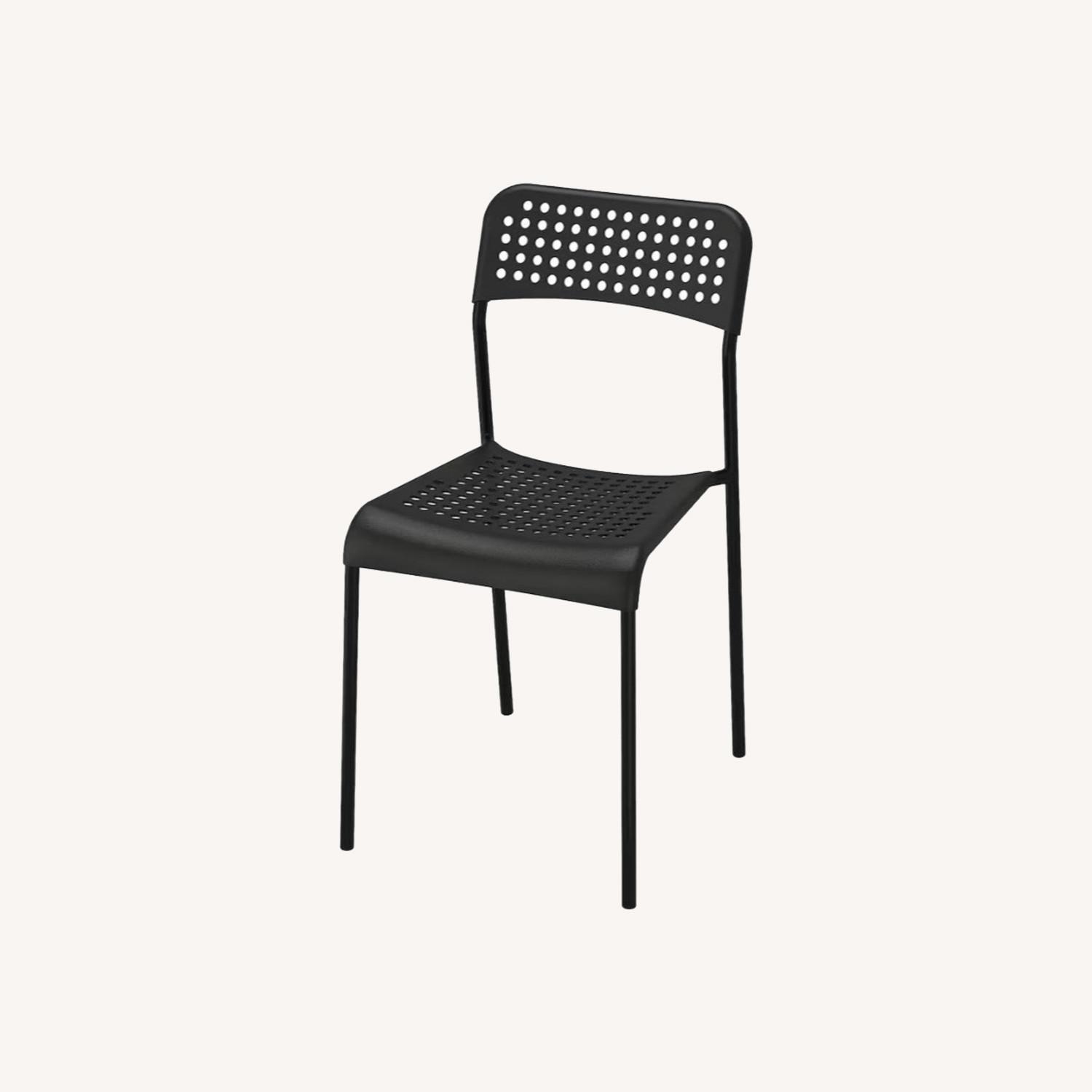4x Black Stacking IKEA ADDE Chairs - image-0