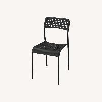4x Black Stacking IKEA ADDE Chairs - AptDeco