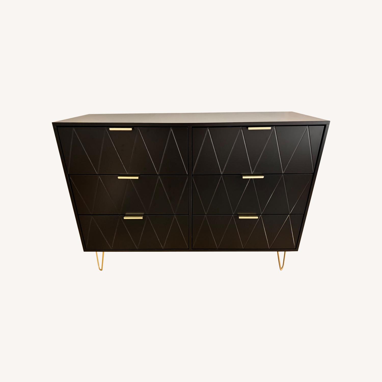 Black Dresser with Gold Hardware - image-0