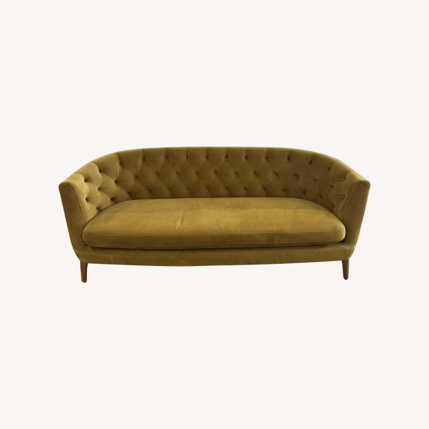 West Elm Wasabi Green Tufted Lola Sofa - image-0