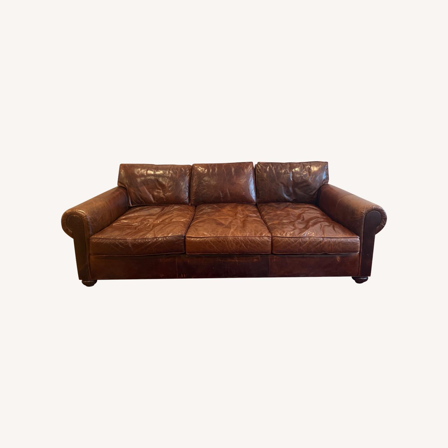 Restoration Hardware Original Lancaster Leather Sofa - image-0