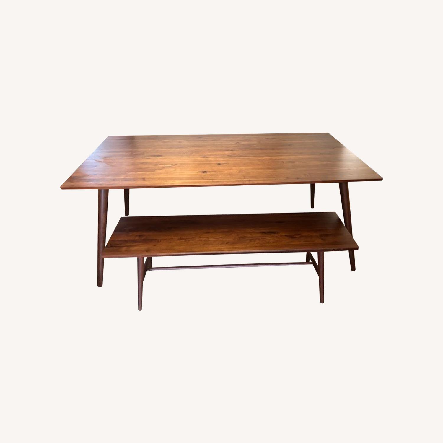 Article Seno Walnut Dining Table + Bench - image-0