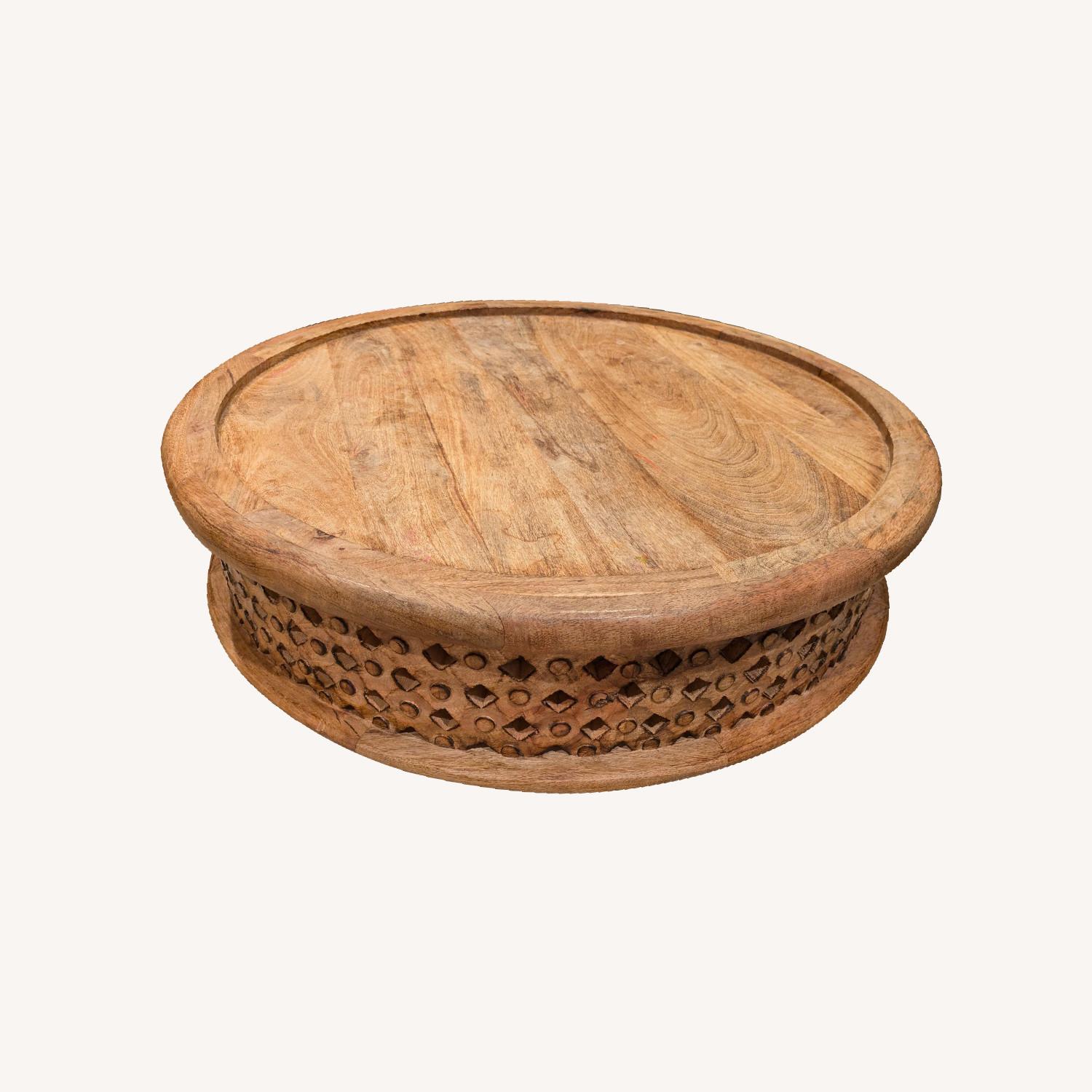 West Elm Carved Wood Coffee Table - image-0