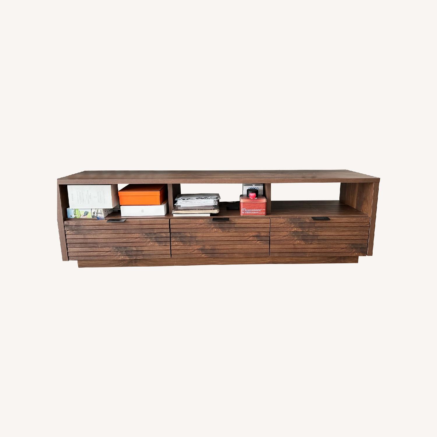 Wood TV Stand with Two Drawers - image-0
