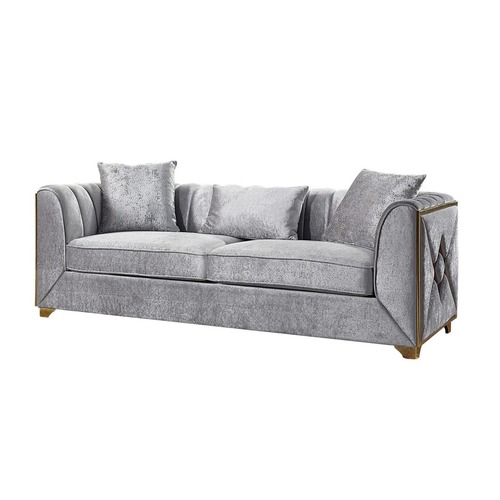 Used Velencia Modern 3 Seat Sofa Silver and Gold for sale on AptDeco