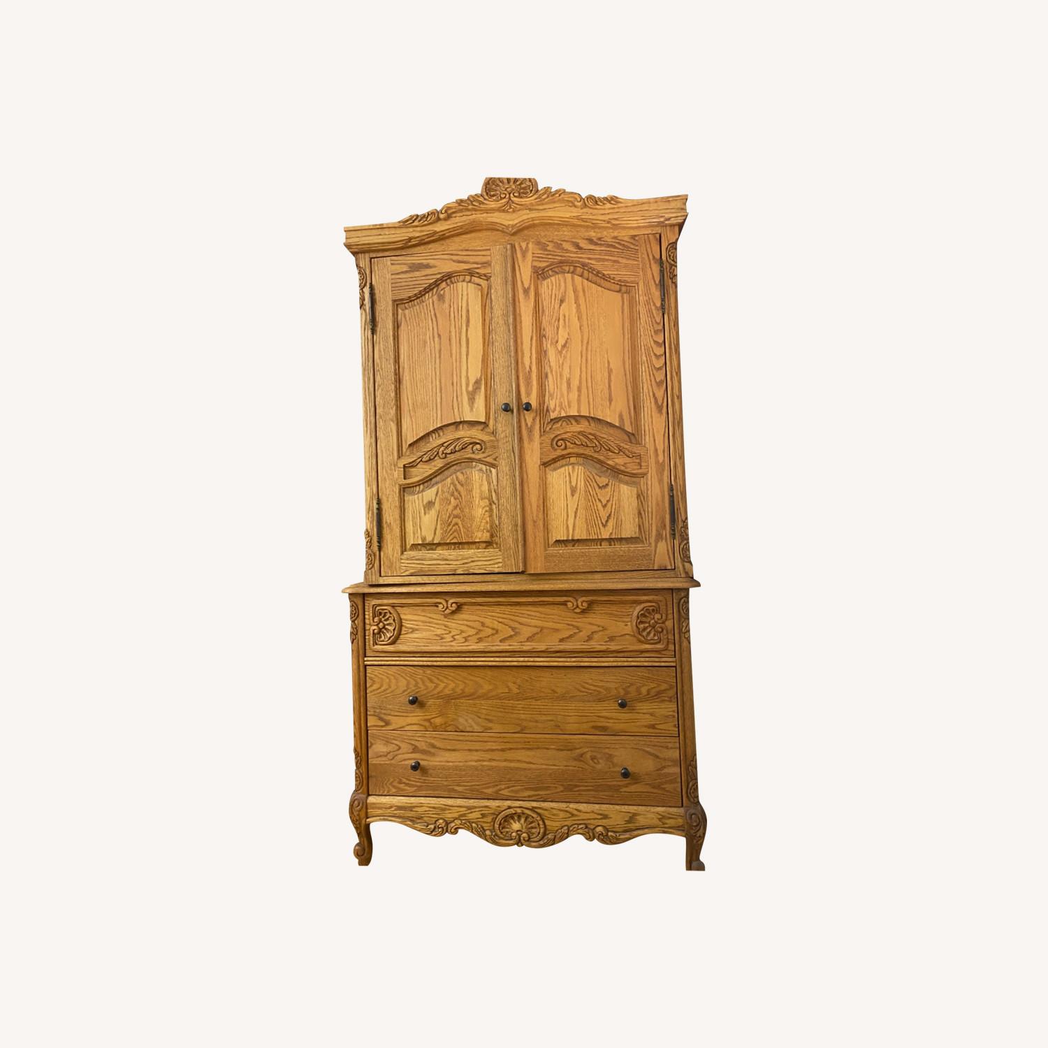 Bebe Solid Oak Armoire - image-0