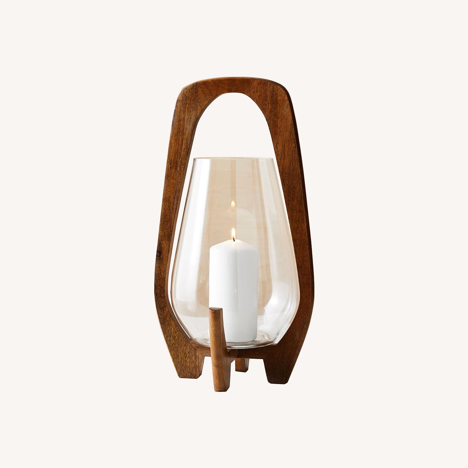 West Elm Mid Century Wood Lantern XL - image-0