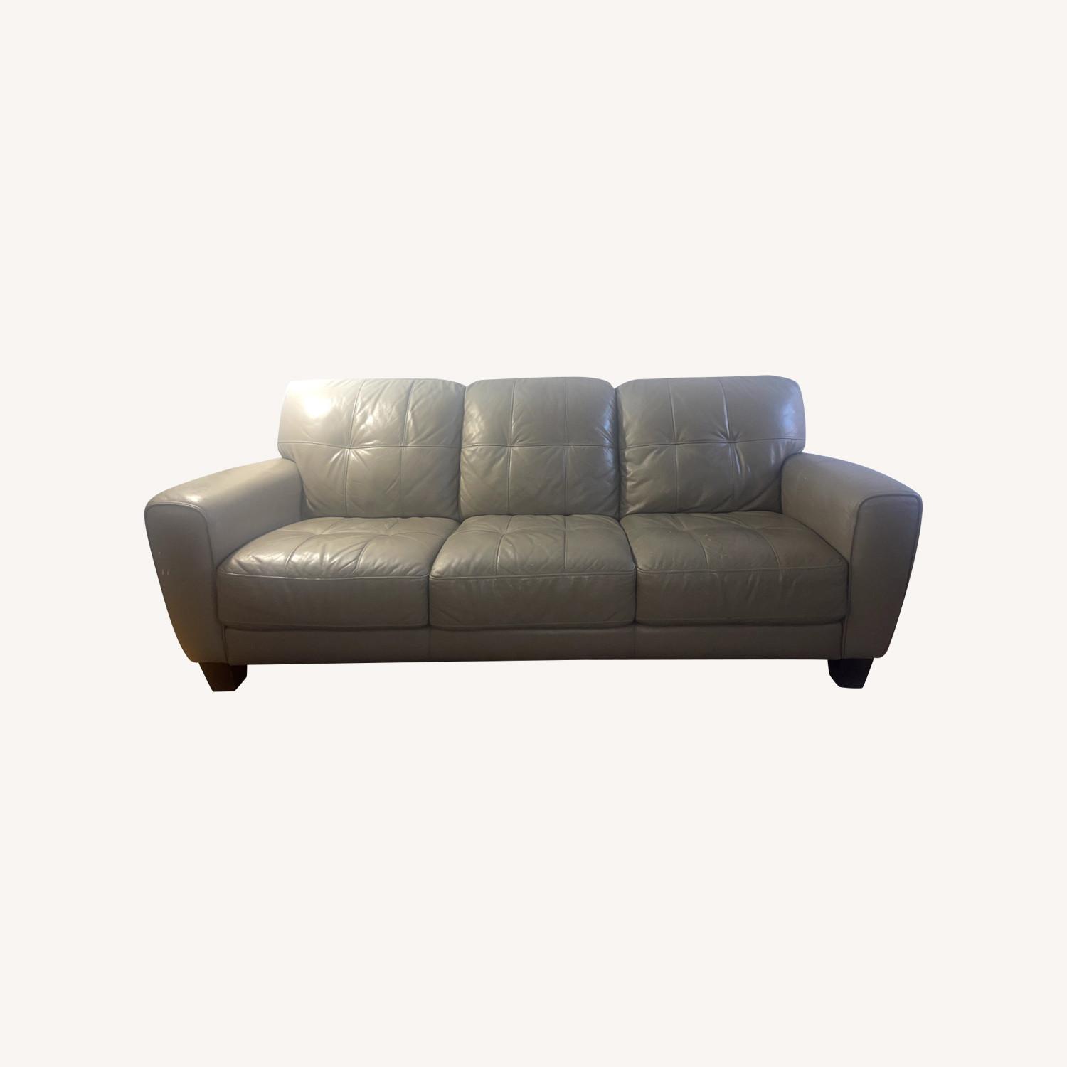 Macy's Kaleb 84" Tufted Leather Sofa - image-0