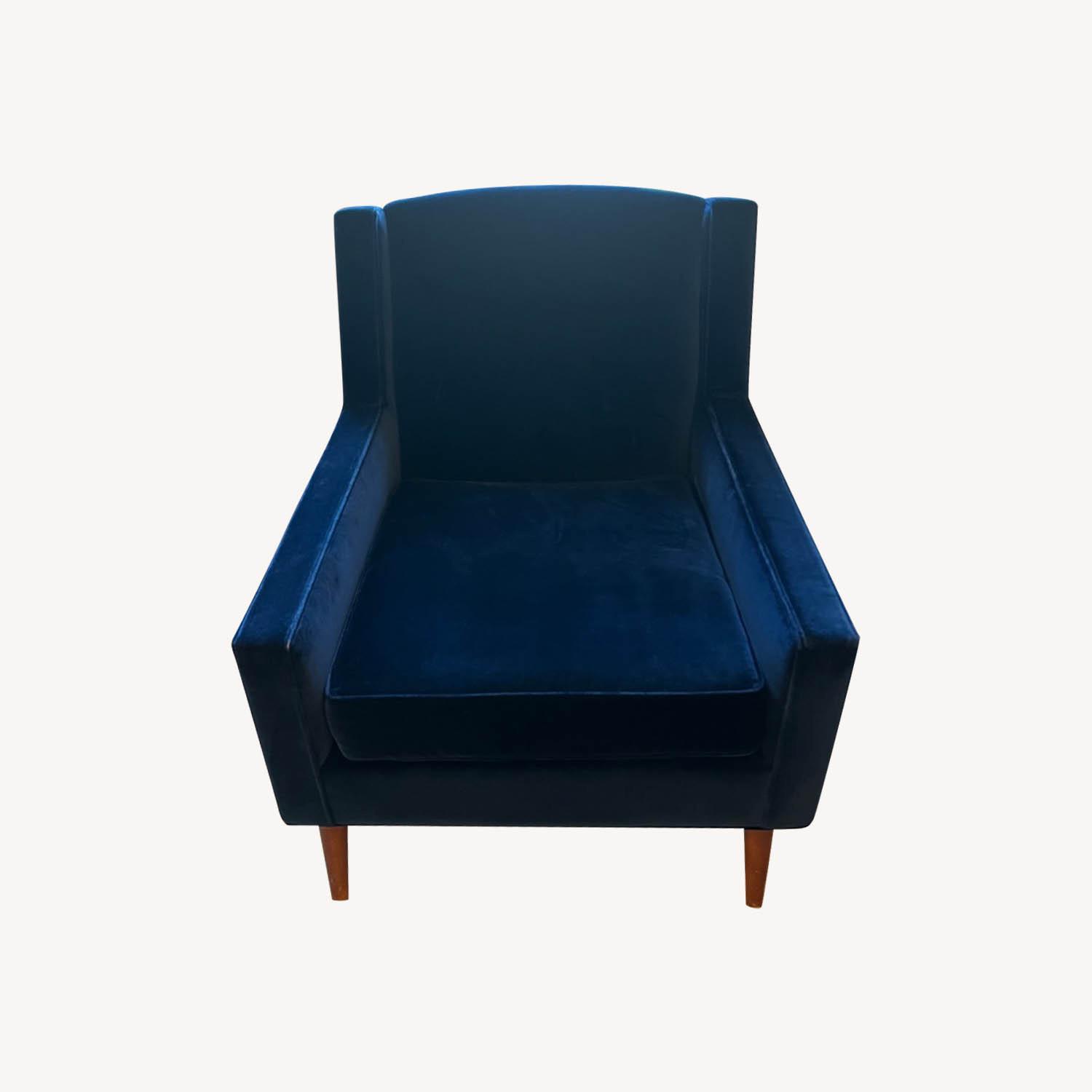 Room & Board Blue Velvet Chair - image-0