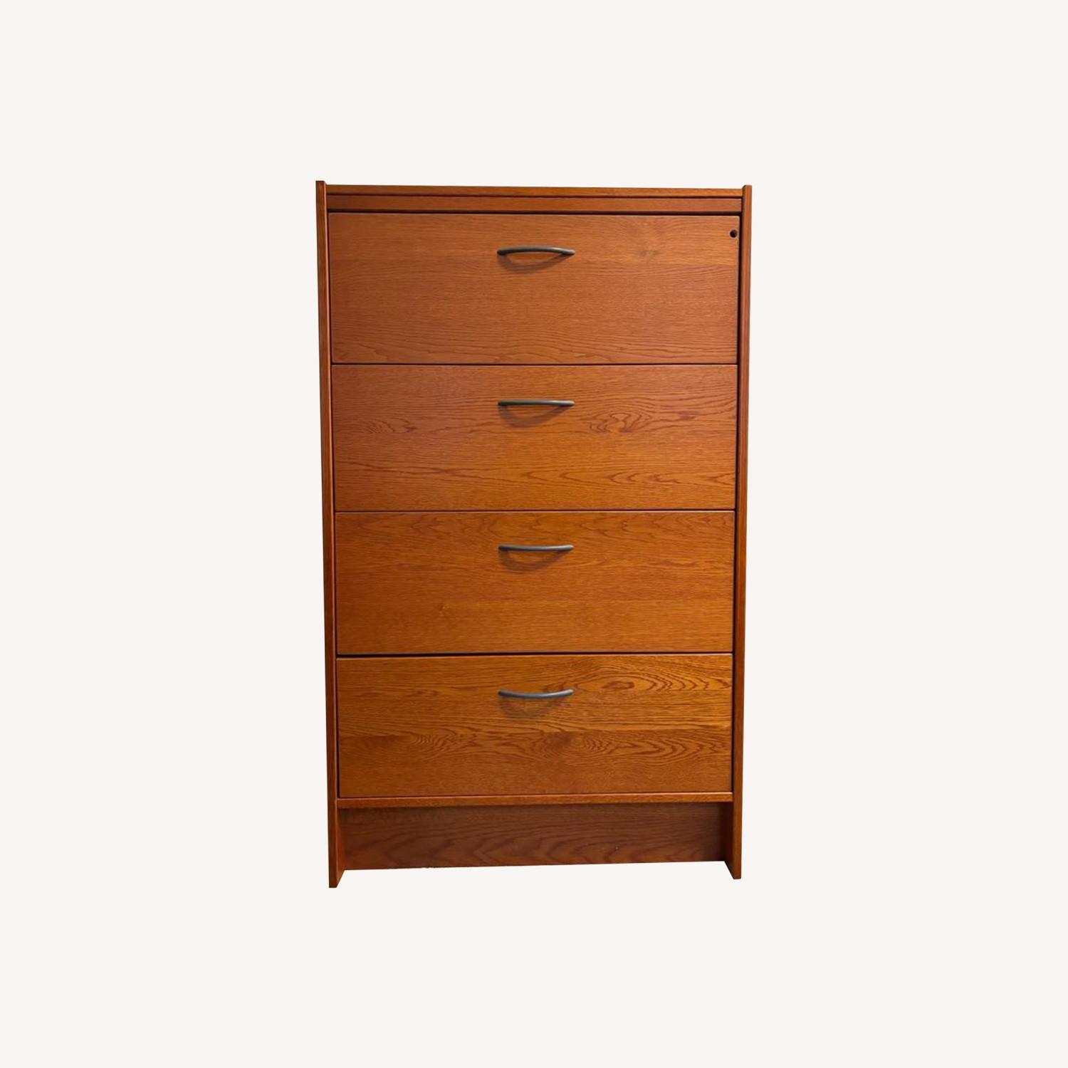 HON Cherry Laminate Wood 4-Drawer File Cabinet - image-0