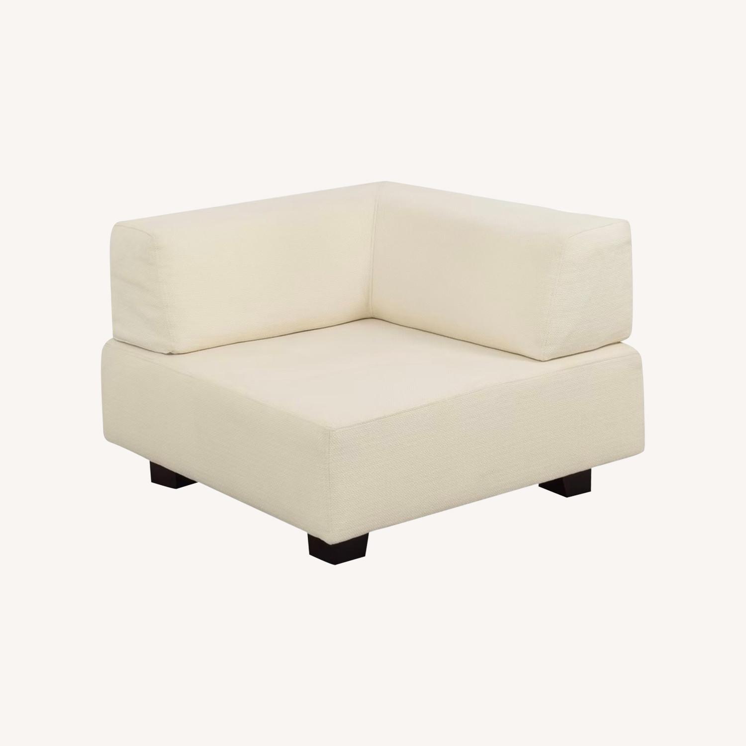 West Elm Cream Corner Chair - image-4