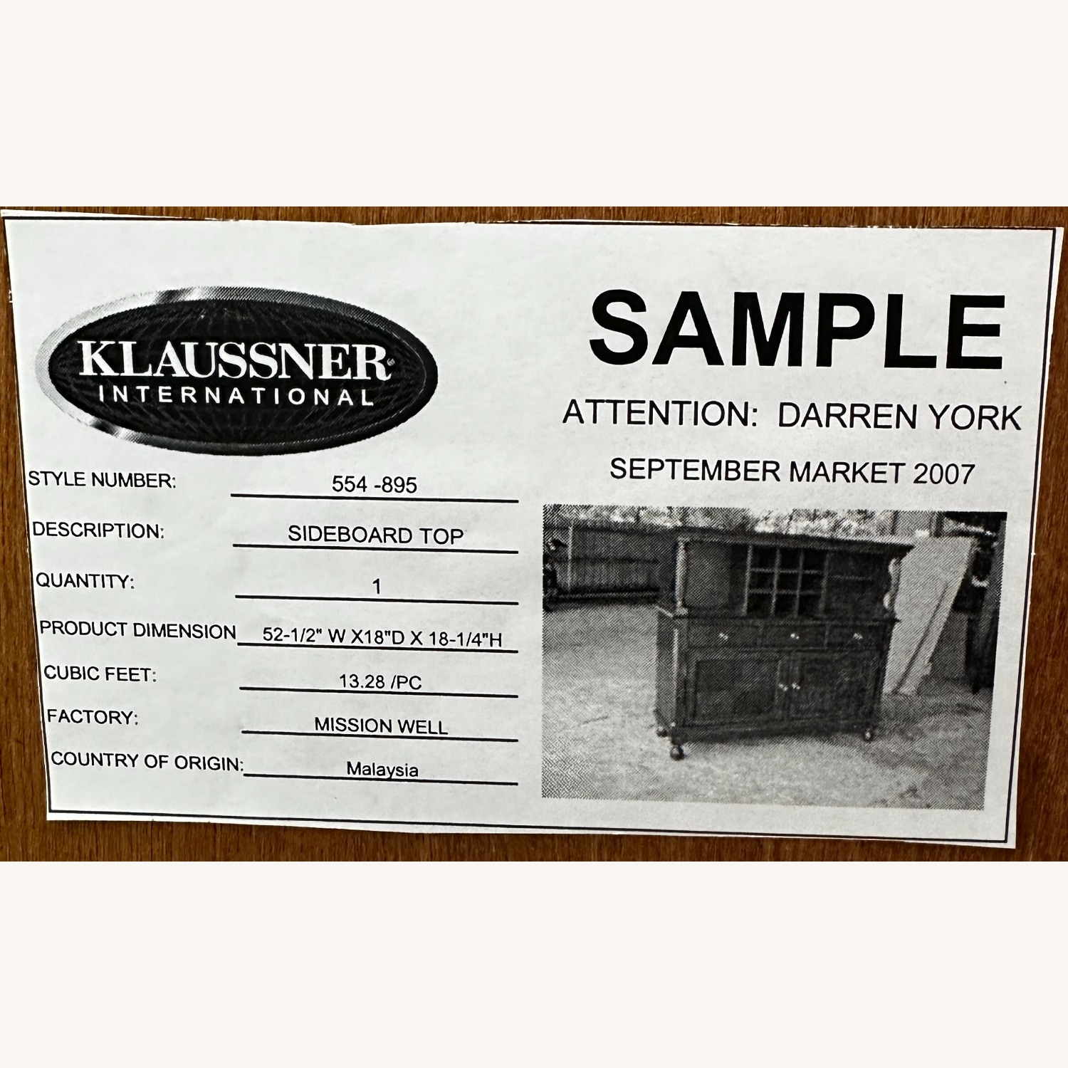 Klaussner Solid Wood Sideboard Top and Bottom Set  - image-4