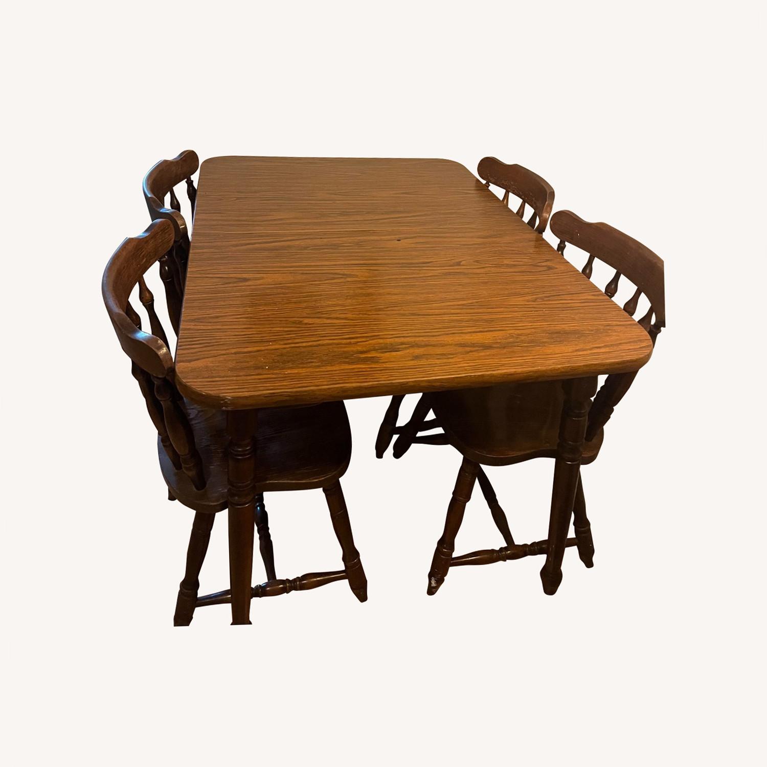 80's Dining Table Set with 4 Chairs - image-0