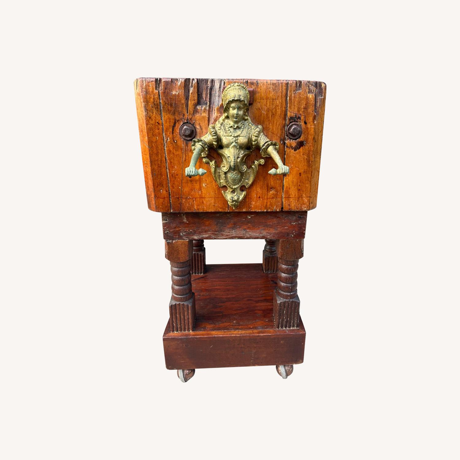 Antique Butcher Block Table - image-0