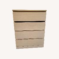 Modern Oak Veneer 4-Drawer Chest