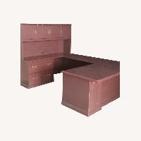 Large Executive Office Desk with Hutch and Drawers