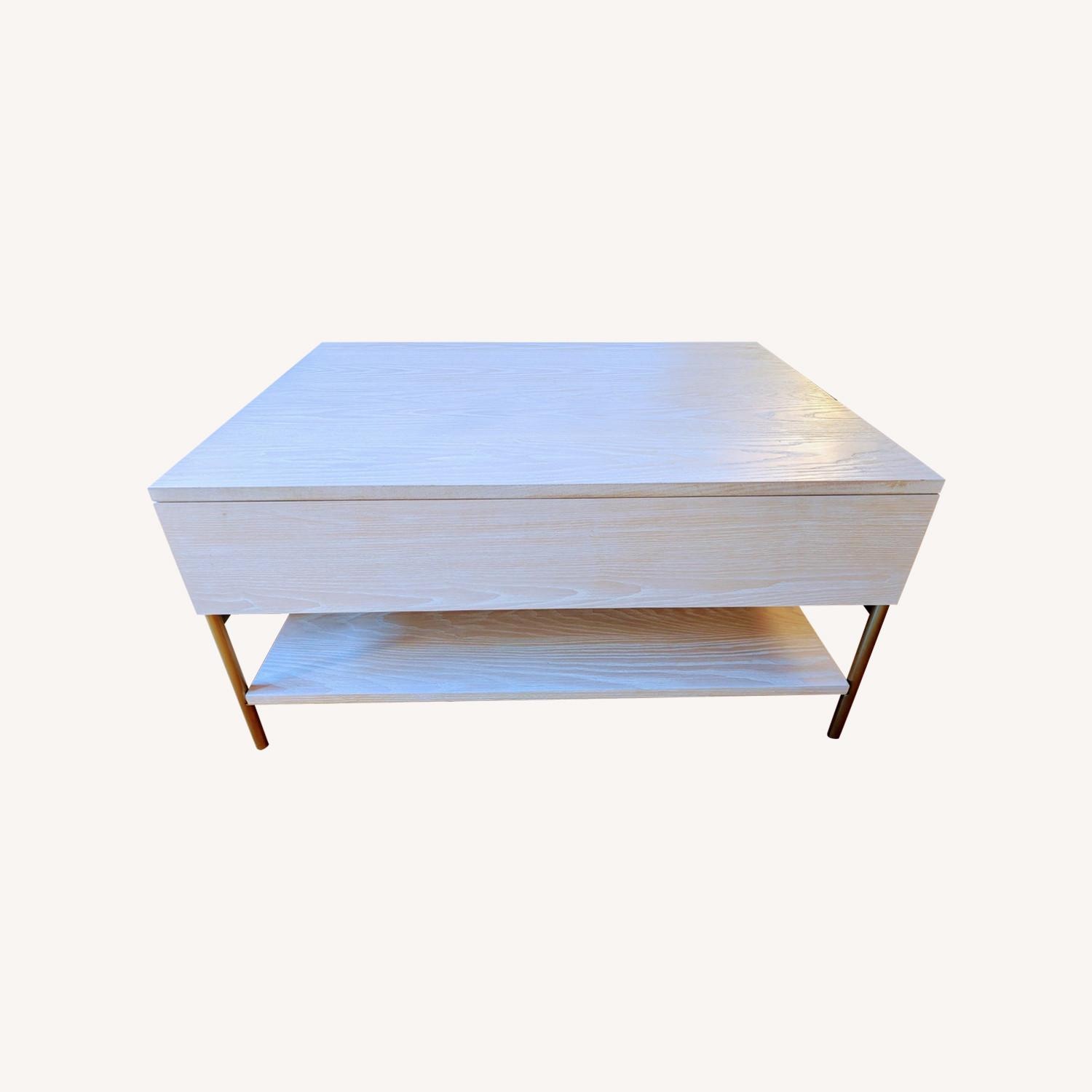 West Elm Lift Top White Coffee Table - image-0