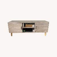 Wade Logan Beige Wood TV Stand / Media Console