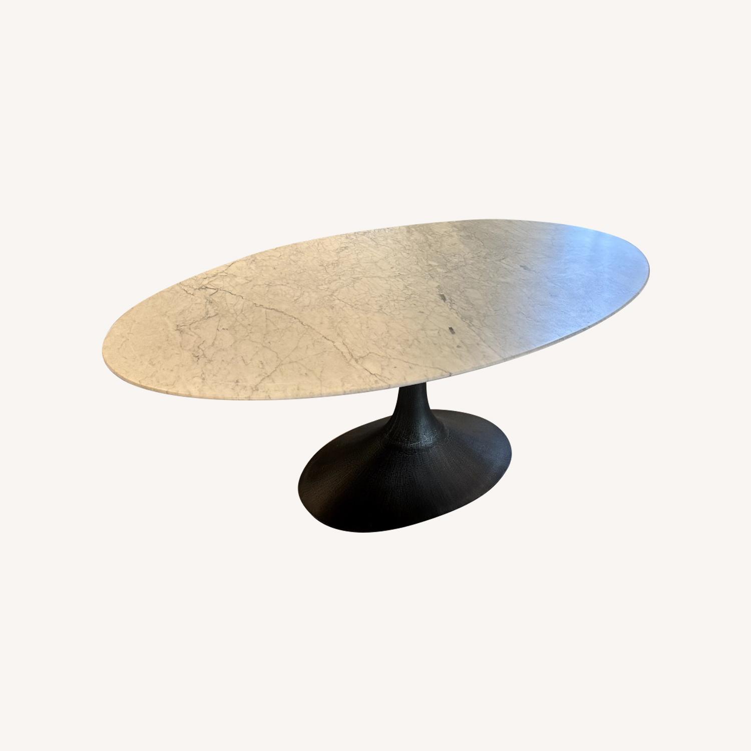 Restoration Hardware Aero Marble Oval Dining Table - image-0
