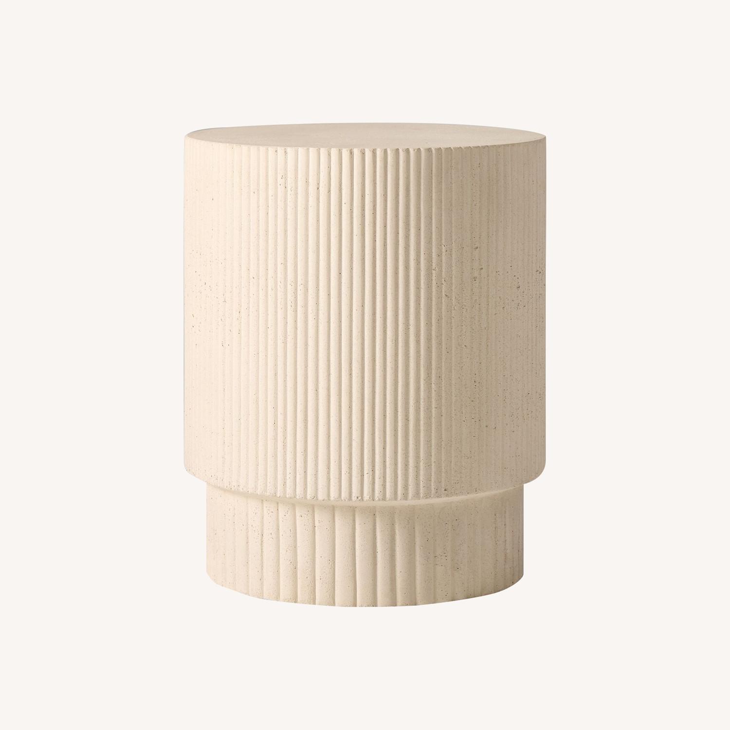 West Elm Fluted Concrete Side Table (16") - image-0