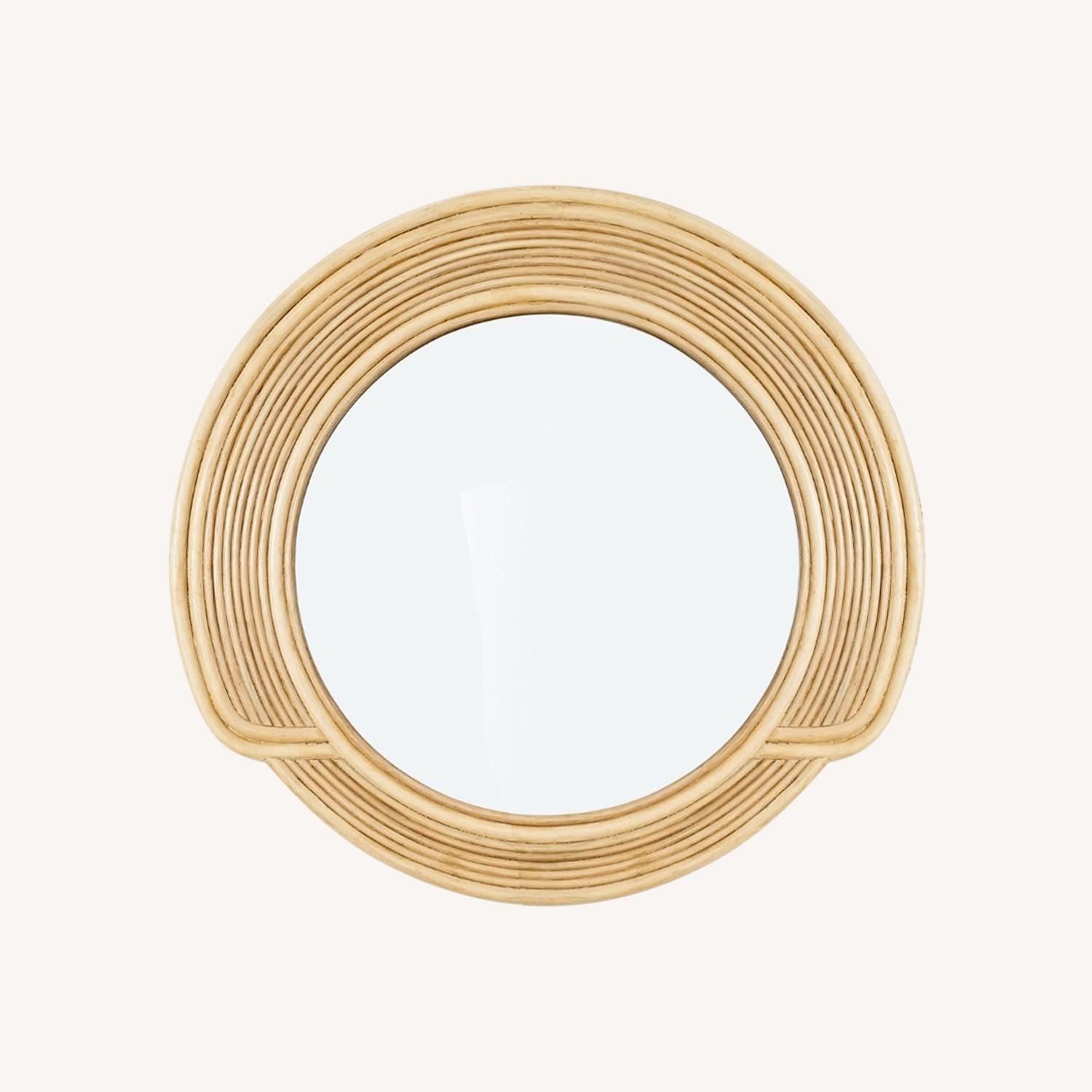 West Elm Bohemian Desert Sun Rattan Wall Mirror - image-0