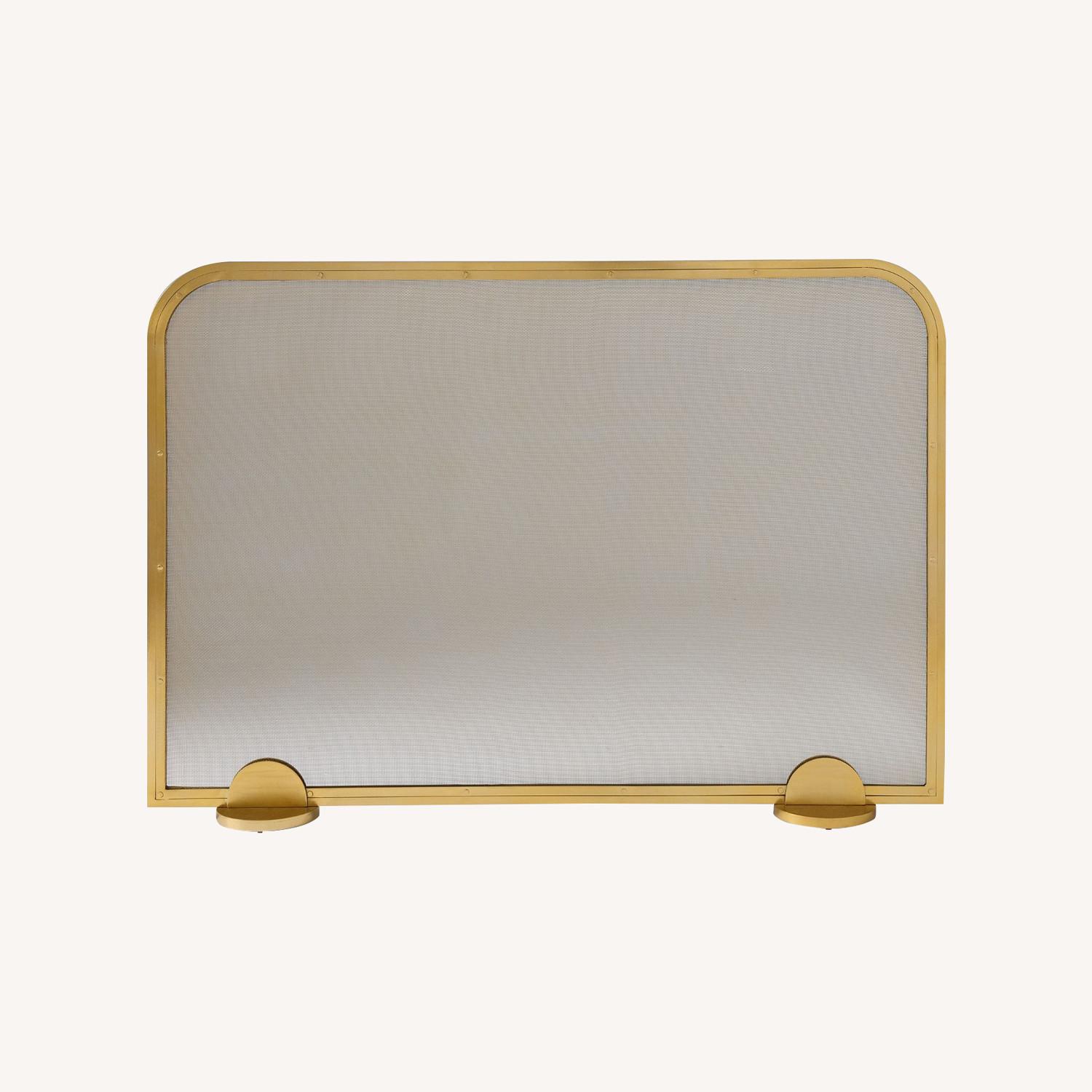 West Elm Deco Metal Fireplace Screen - image-0