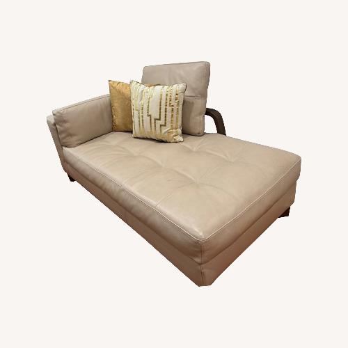 Used Natuzzi Beige Leather Chaise Lounge for sale on AptDeco