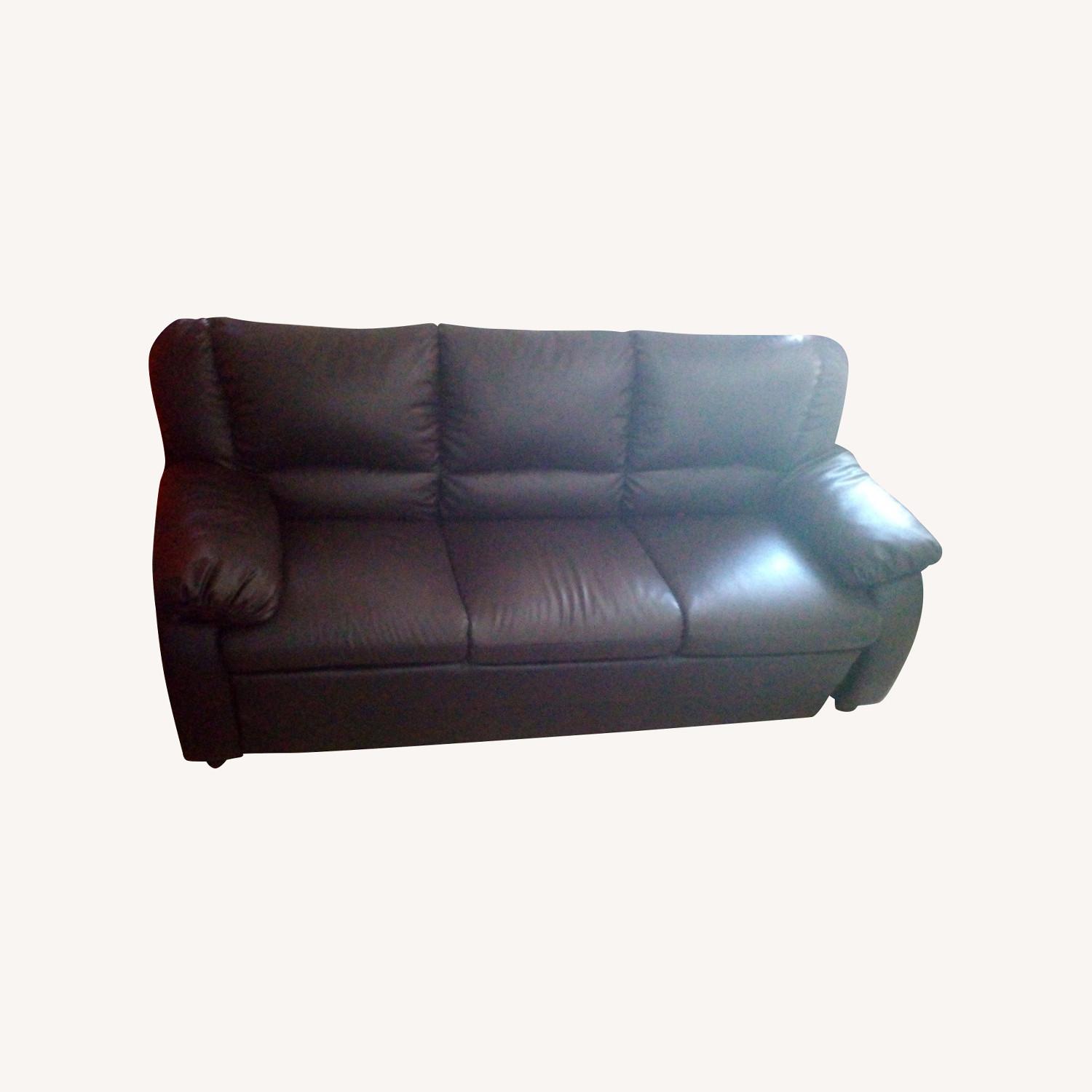 Brown Leather Couch - image-0