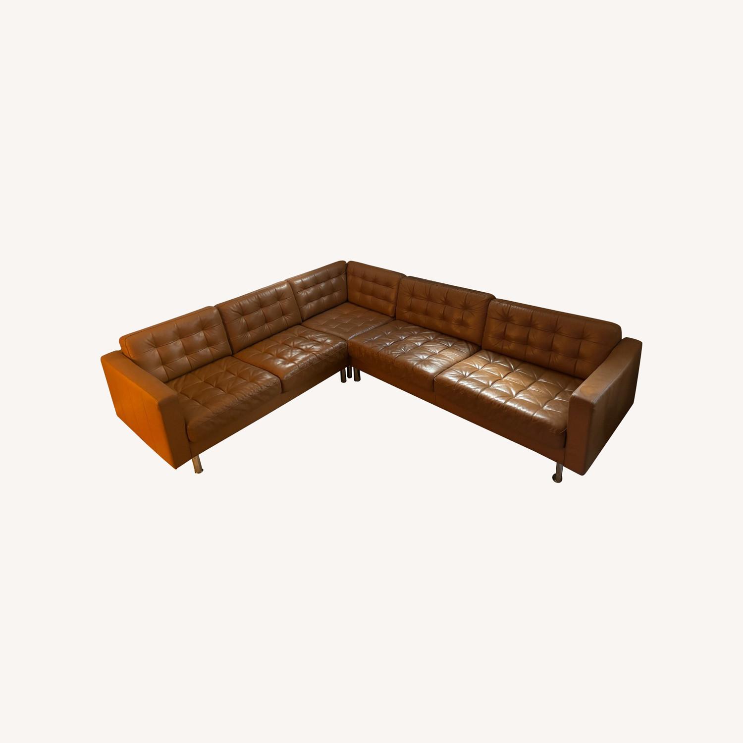 IKEA Leather Sectional - image-0