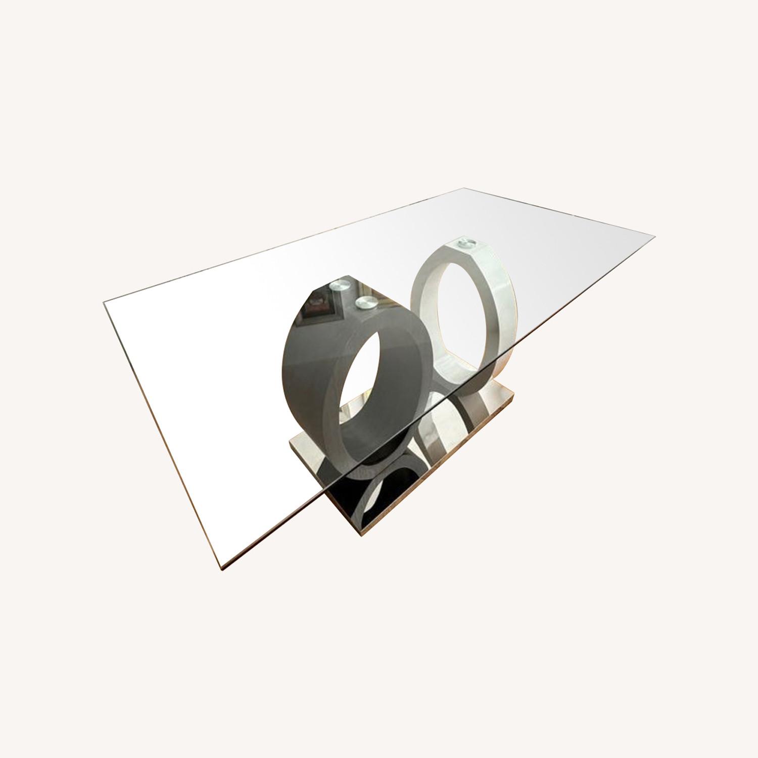 Modern Glass Dining Room Table Set - image-9