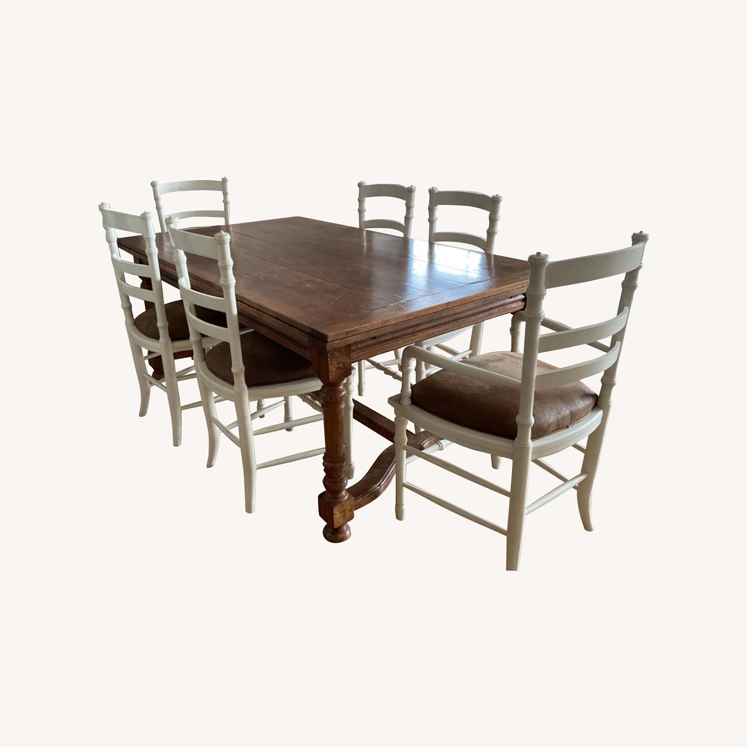 Solid Wood Expandable Dining Table with Chairs - image-0