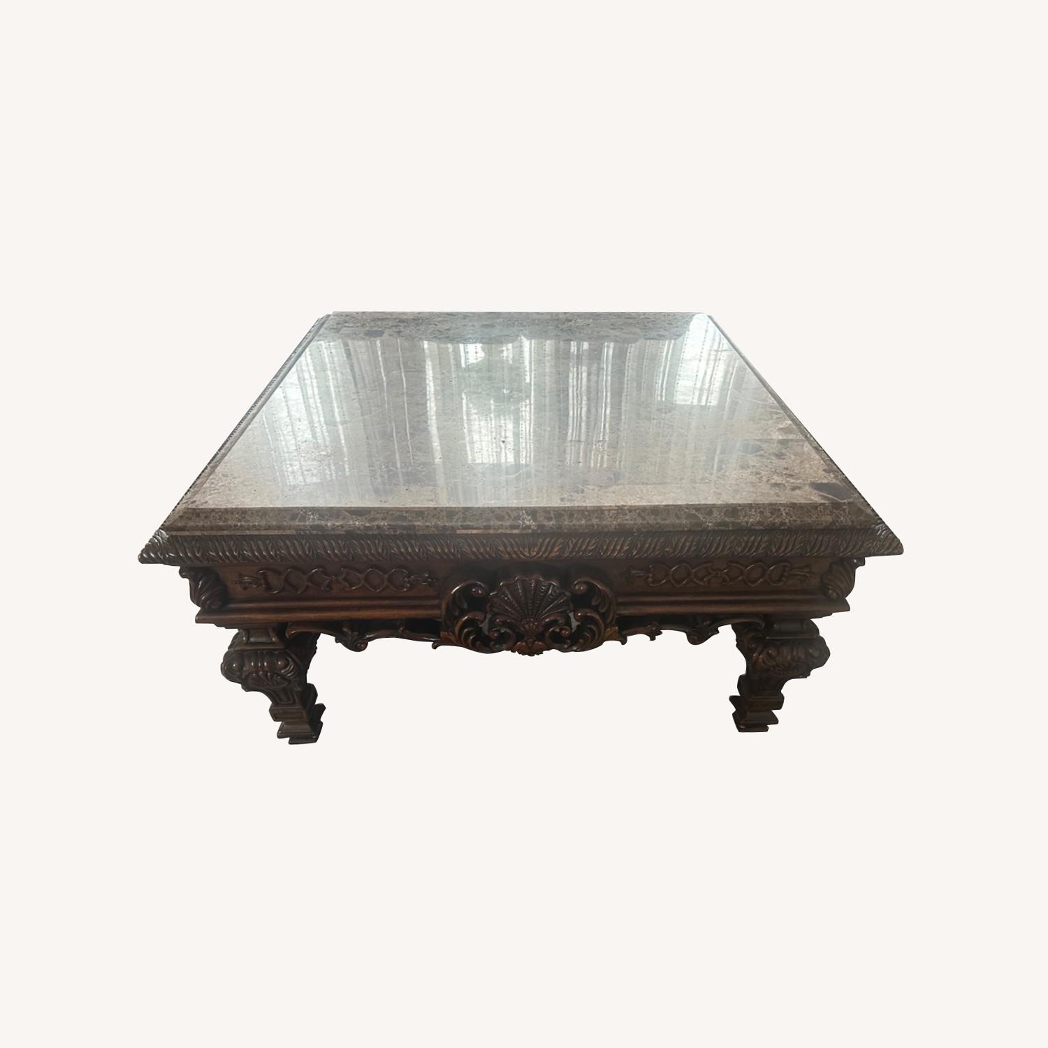 Ashley Furniture Marble & Wood Coffee Table - image-0
