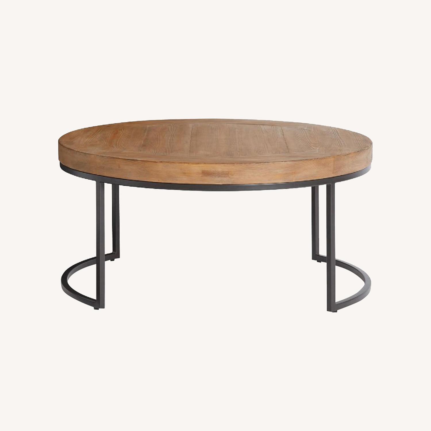 Pottery Barn Malcolm Round Nesting Coffee Table 40" - image-0