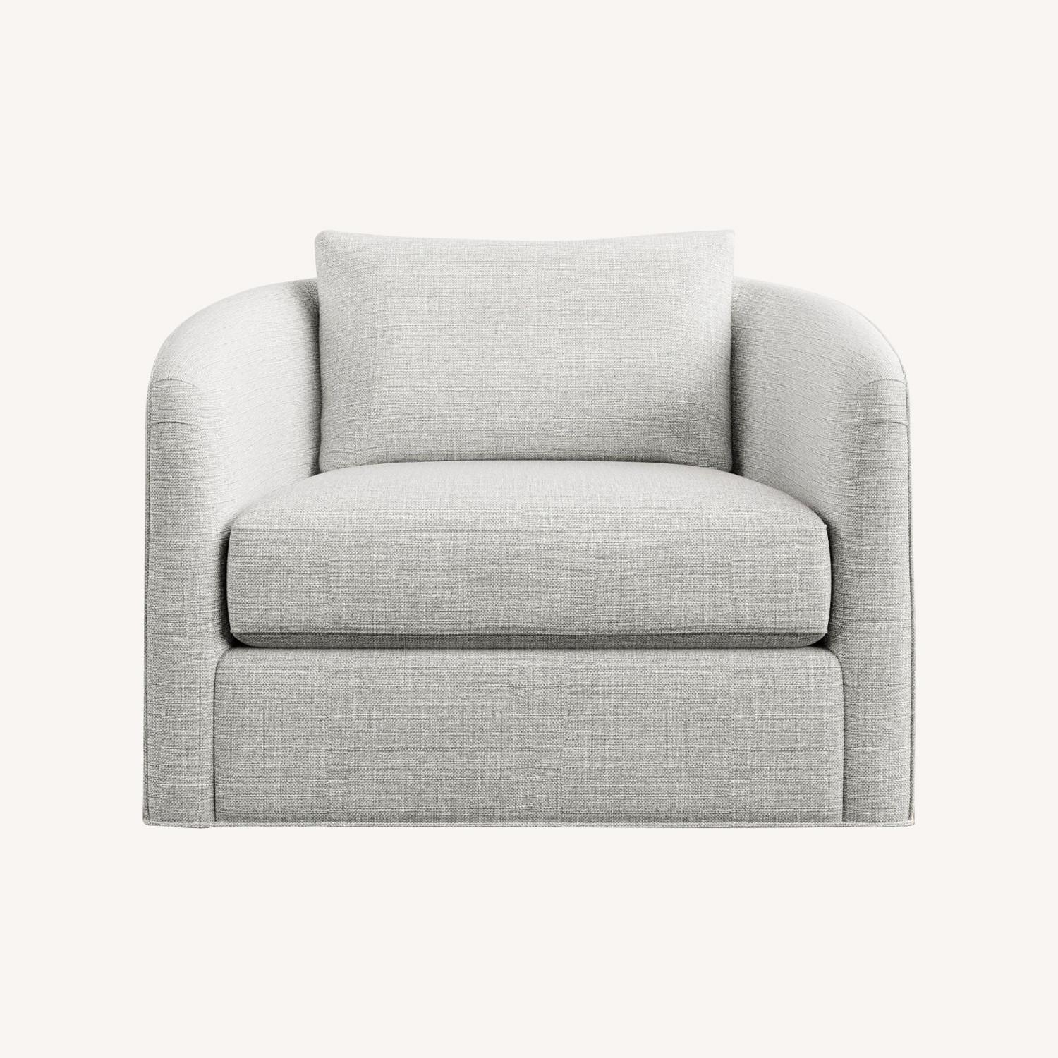 Pottery Barn Remmy Swivel Chair, Ivory - image-0