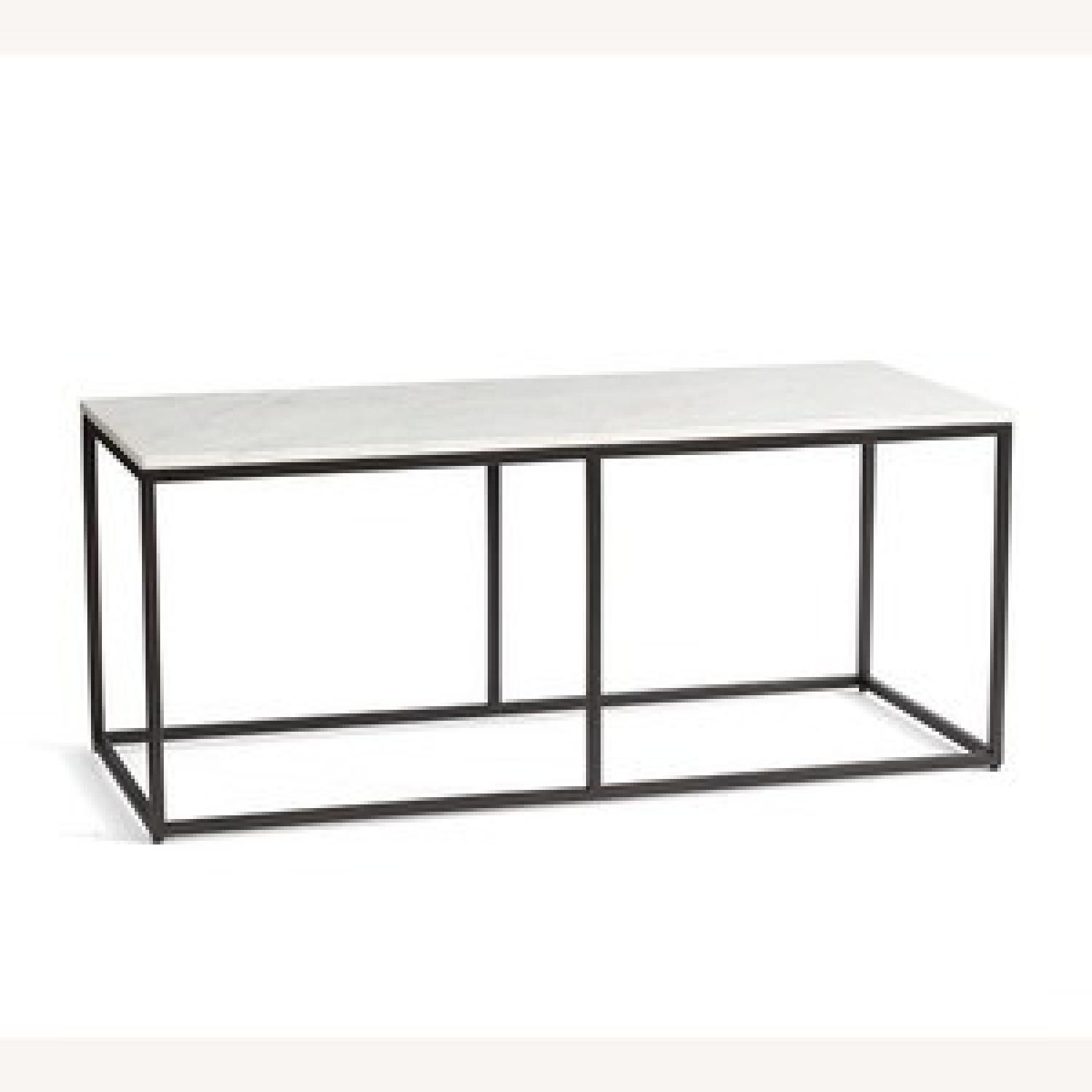 Pottery Barn Delaney Rectangular Marble Coffee Table - image-3