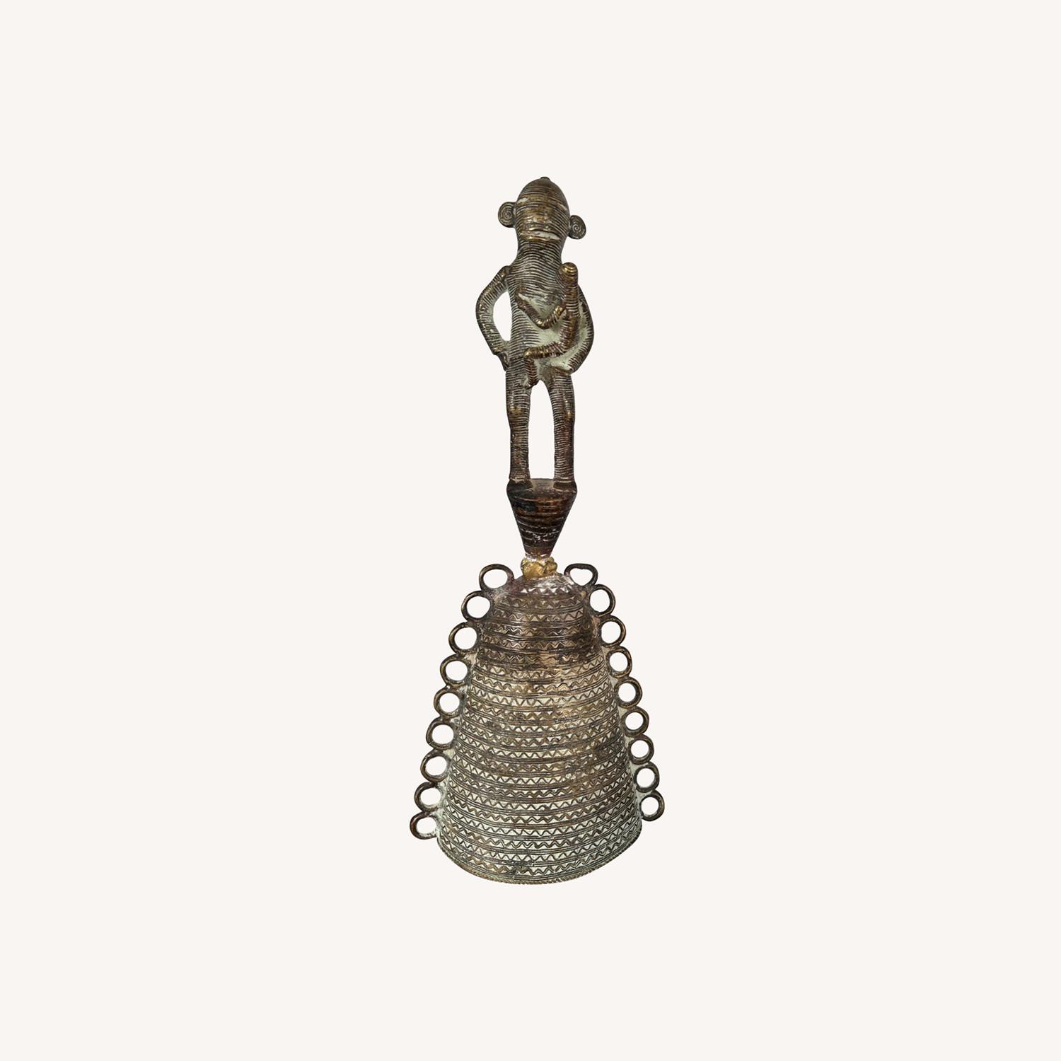 Vintage Antique AfricanBenin Yoruba Bronze Bell - image-0