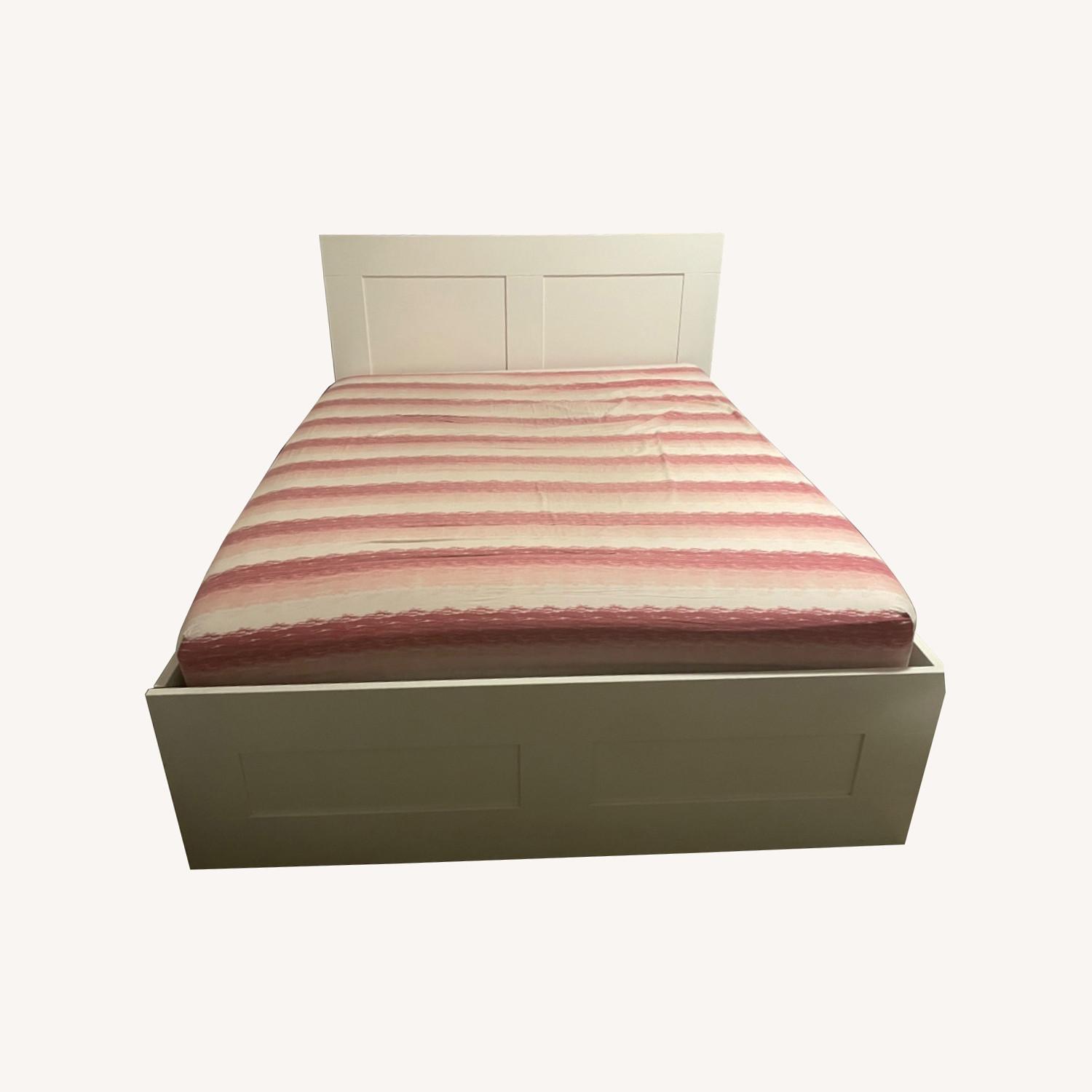 IKEA White Queen Bed Frame - image-0