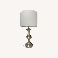Classic Brushed Nickel Lamp with Drum Shade
