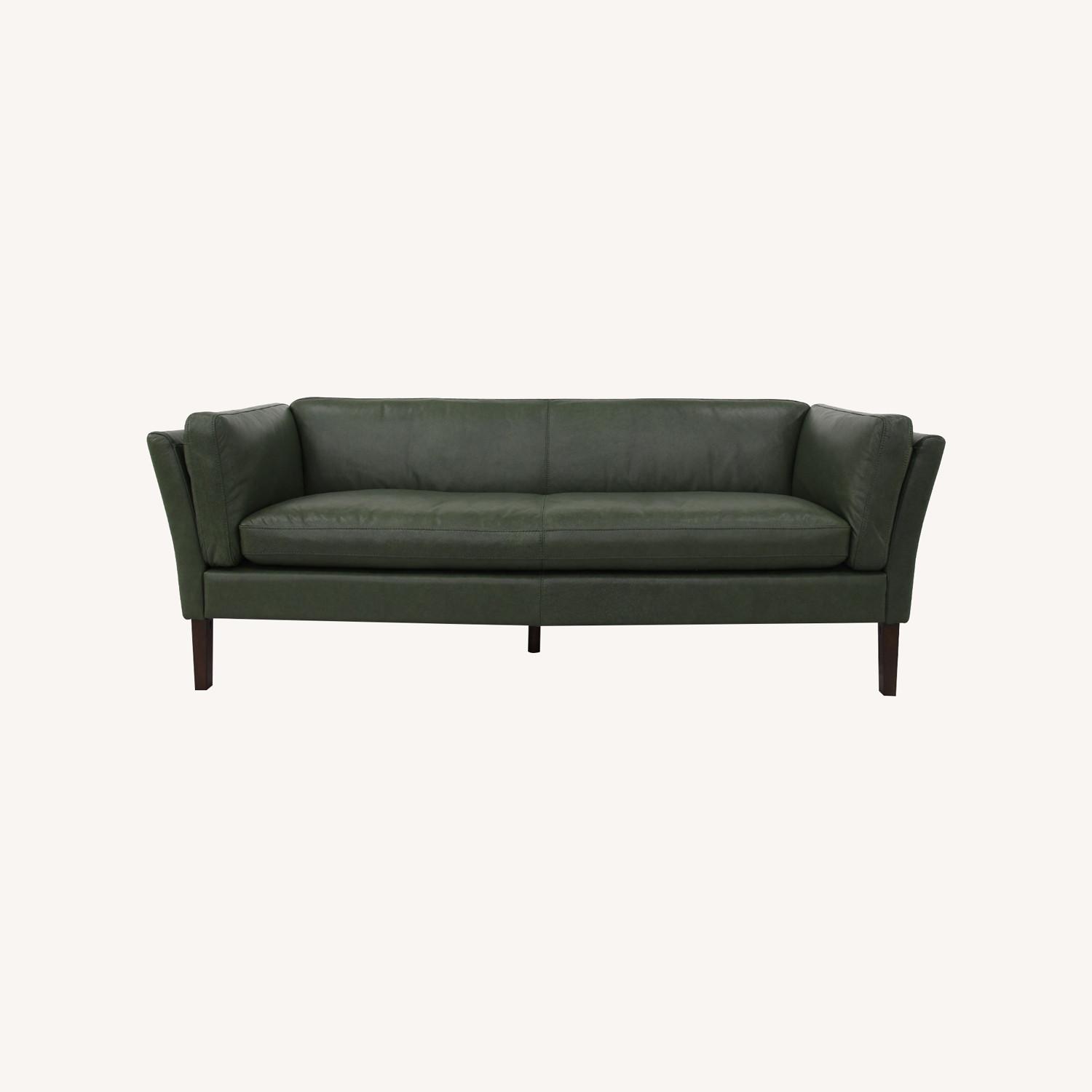 Warner Leather Sofa Green - image-0