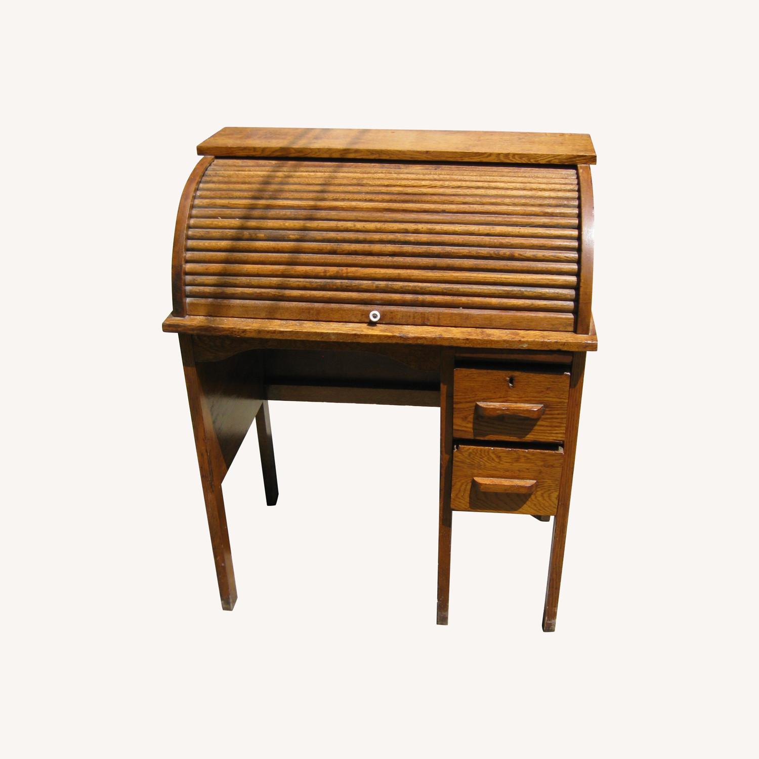 Vintage Child Size Roll Top Desk - AptDeco