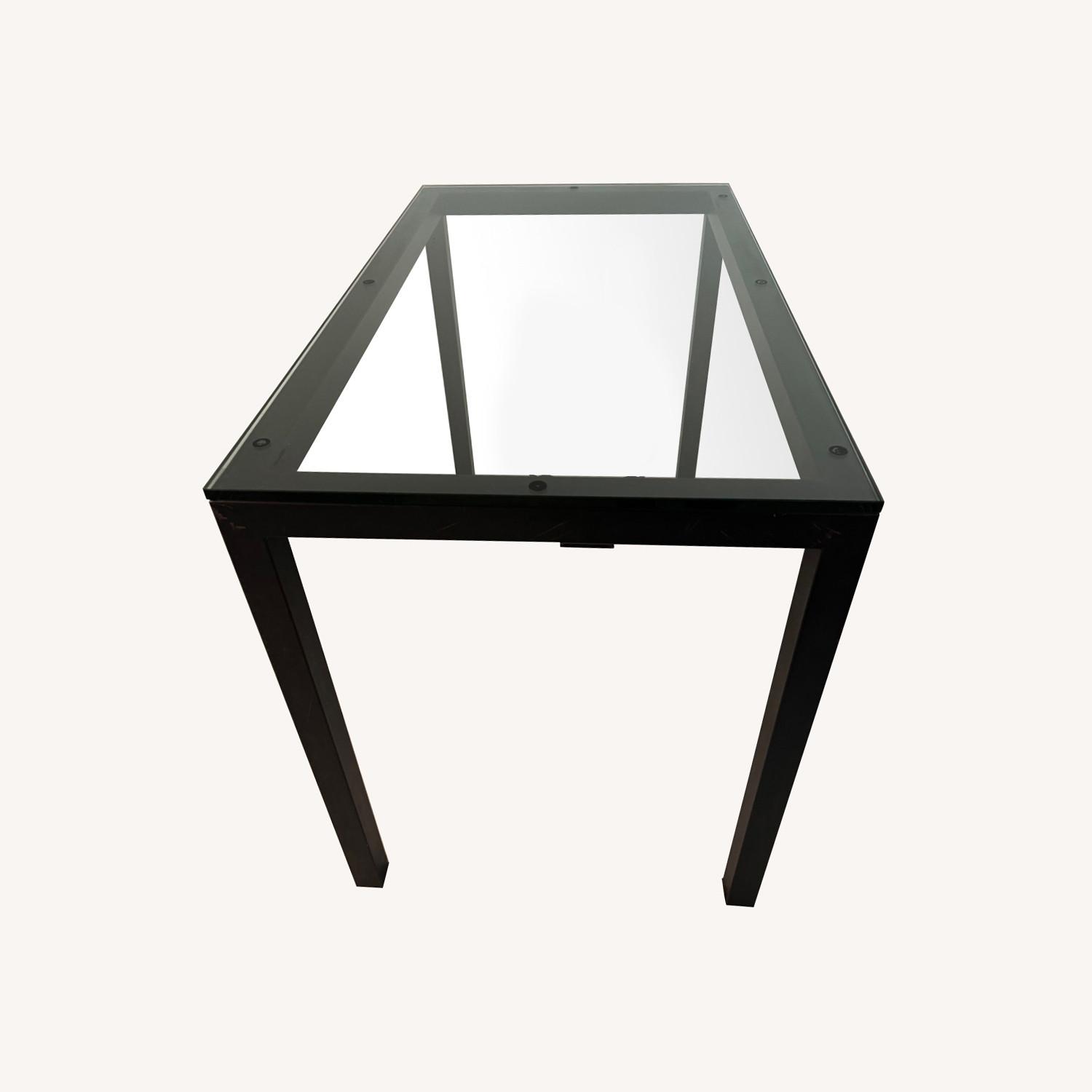 Crate & Barrel Rectangular Glass Table - image-0