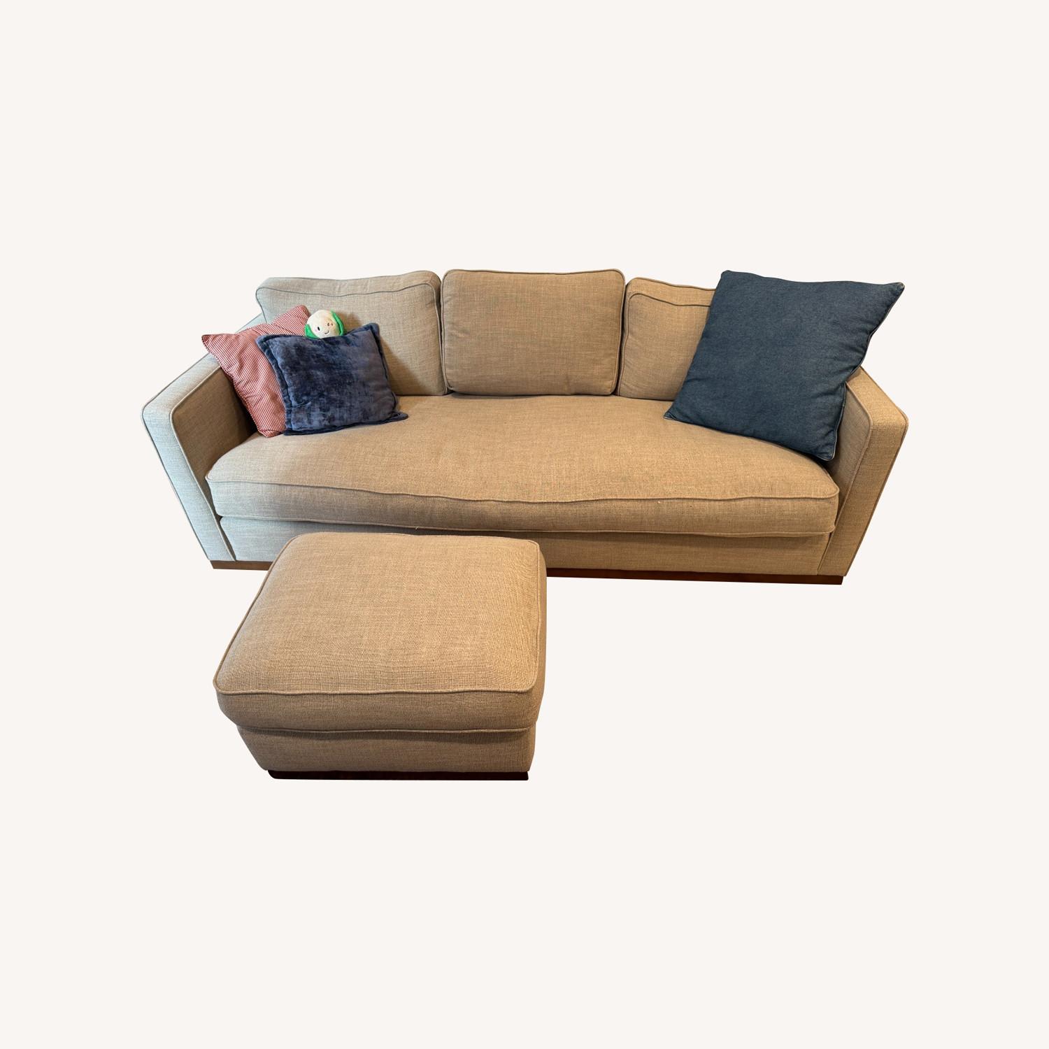 Joss & Main Bobbi 87" Upholstered Sofa + Ottoman - image-0