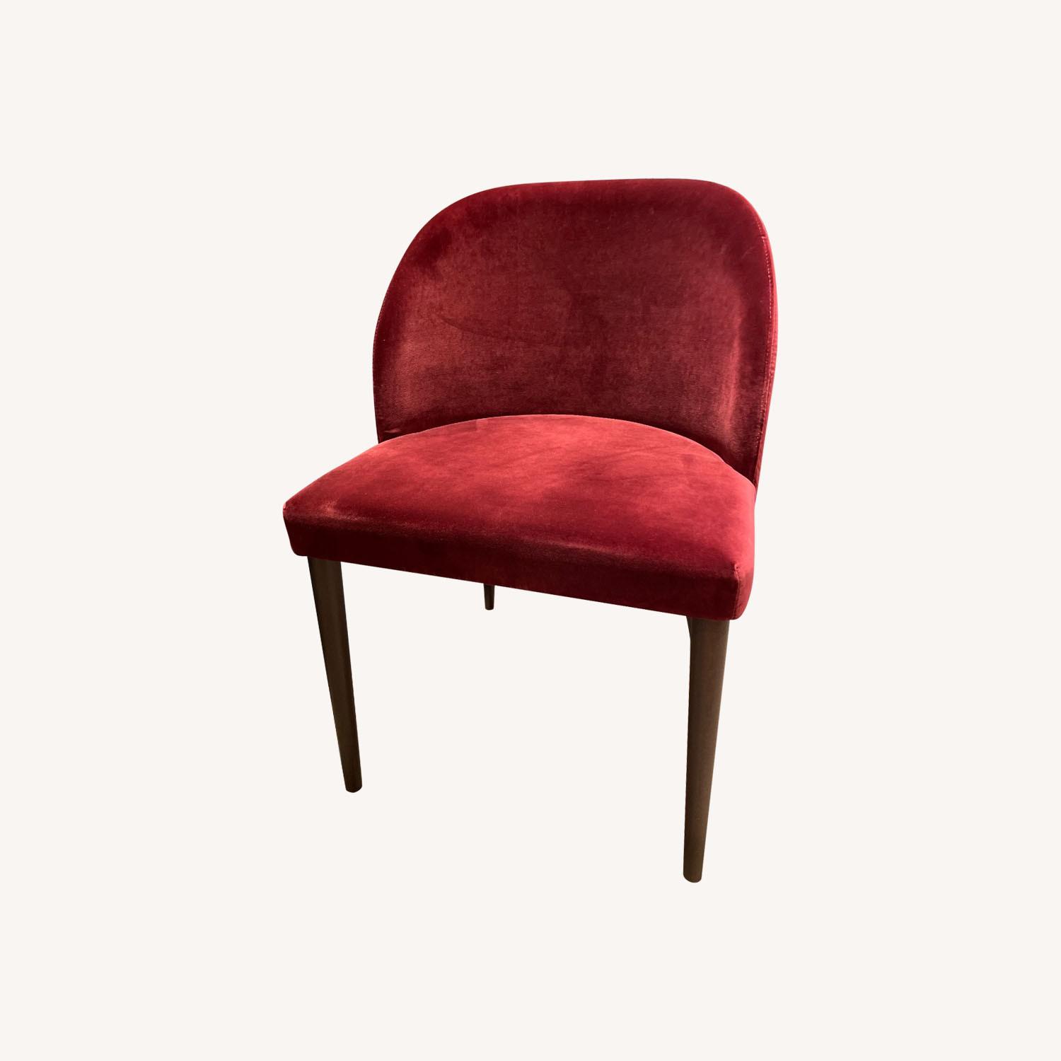 Crate & Barrel Velvet Dining Chairs Set of 6 - image-0